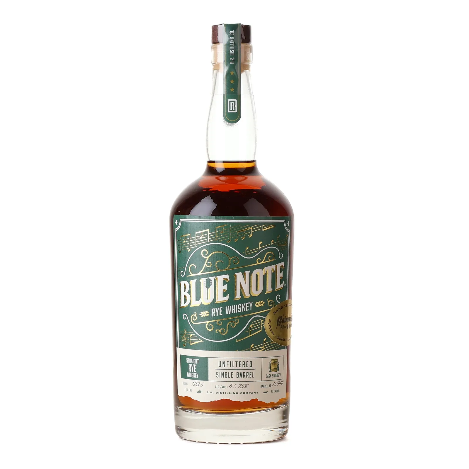 Blue Note Cask Strength Rye, Cask #187940, Gainesville Wine & Spirits, 61.8% whisky bottle