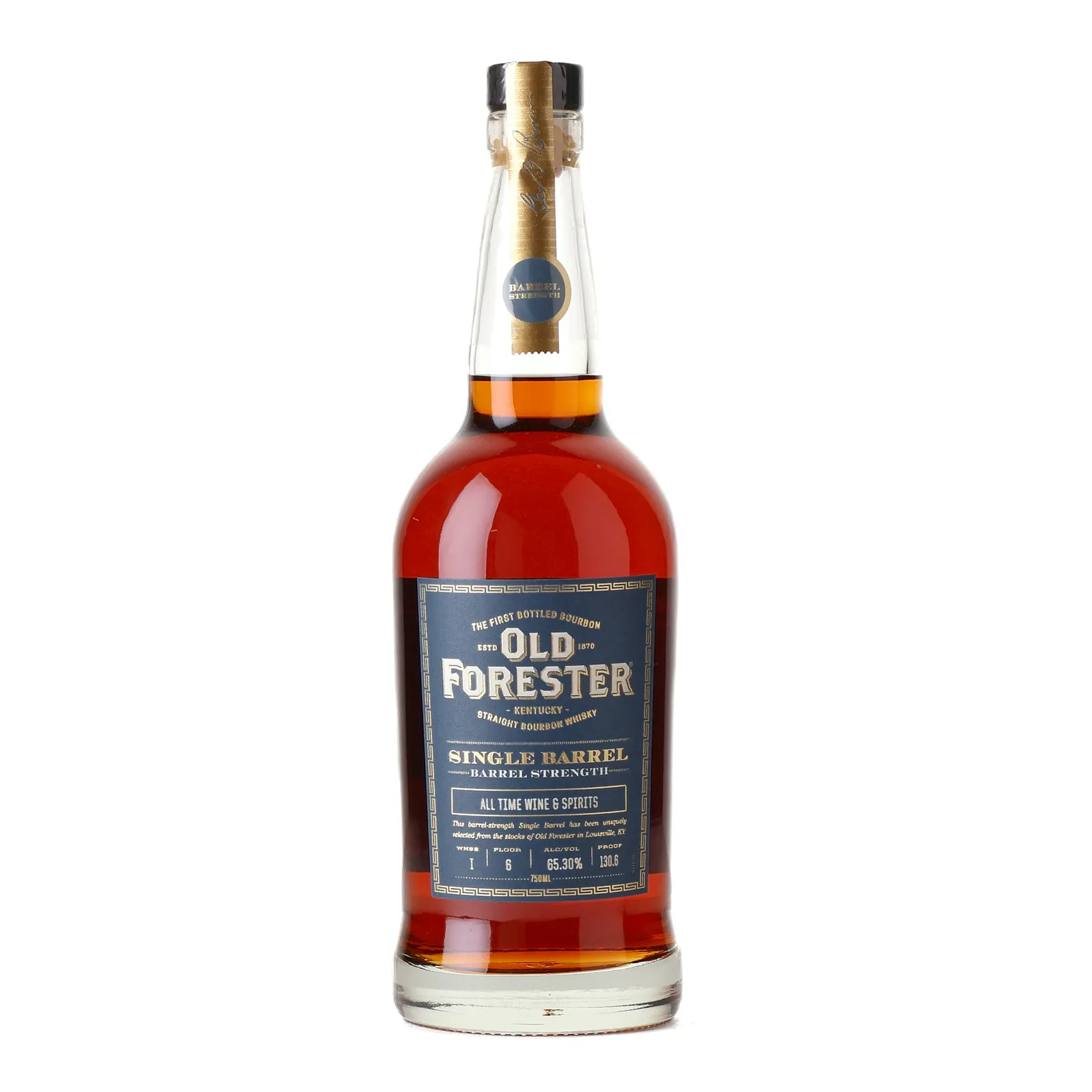Old Forester Barrel Strength Single Barrel 'All Time' Private Barrel Selection, New Charred Oak Cask, 65.3% whisky bottle