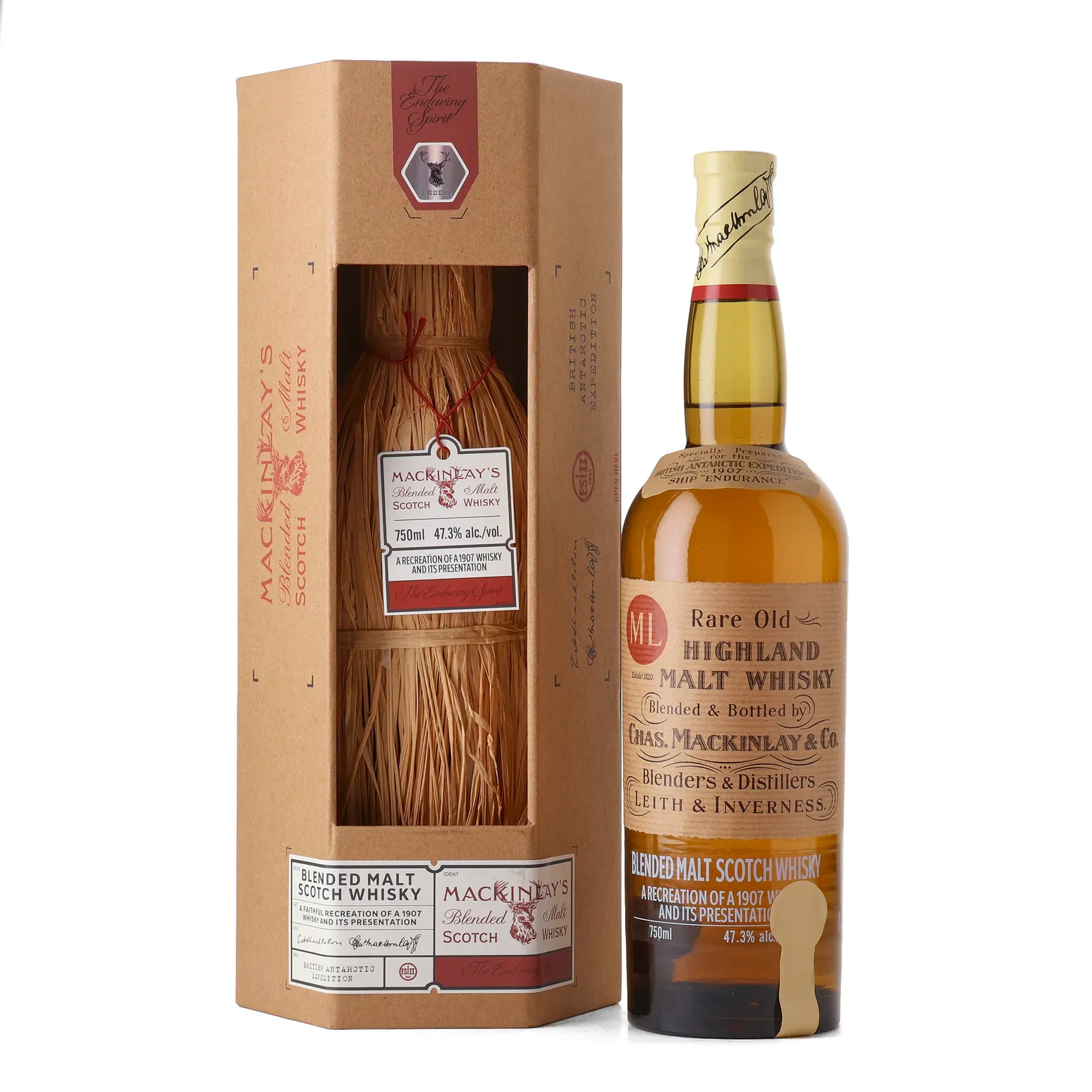 Mackinlay's Rare Old The Enduring Spirit British Antarctic Expedition Recreation, Sherry Cask, 2011, 47.3% whisky bottle