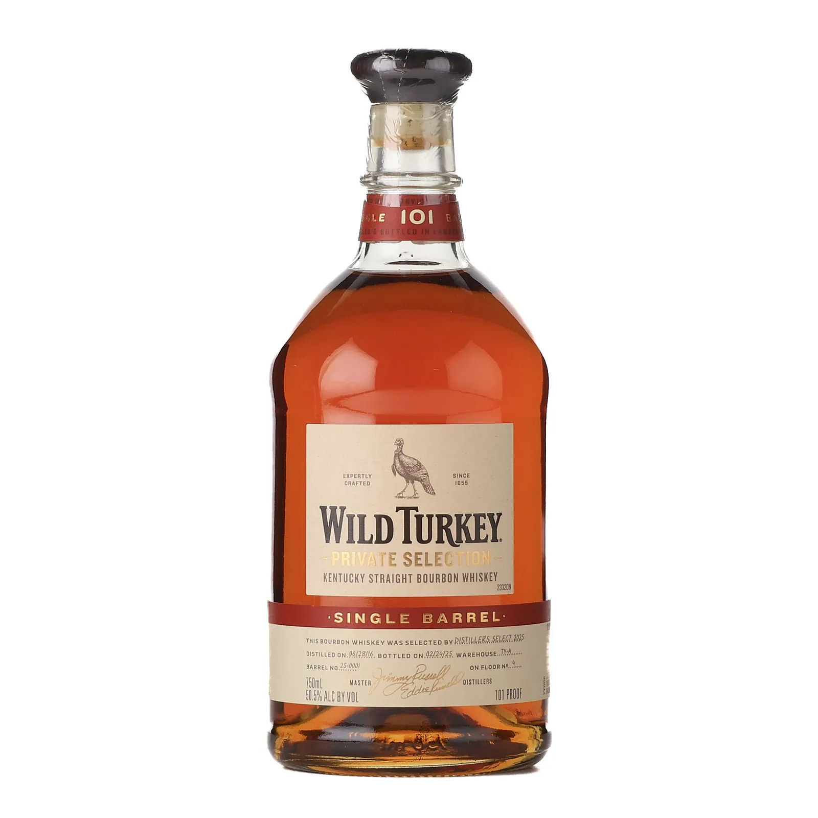Wild Turkey Distiller's Select Private Barrel Selection, Cask #25-0001, 2025, 50.5% whisky bottle
