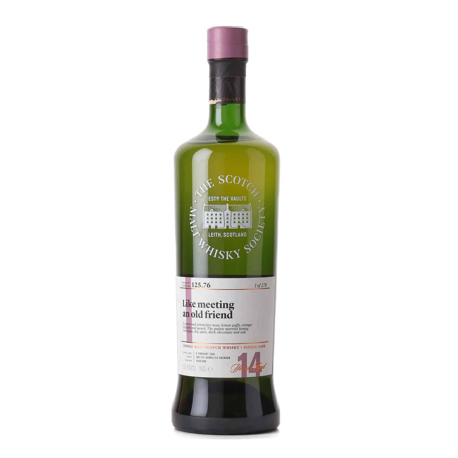 Glenmorangie Like Meeting an Old Friend 14 Year Old, Ex-Bourbon Cask, Cask #125.76, 2005, The Scotch Malt Whisky Society, 57.1% whisky bottle