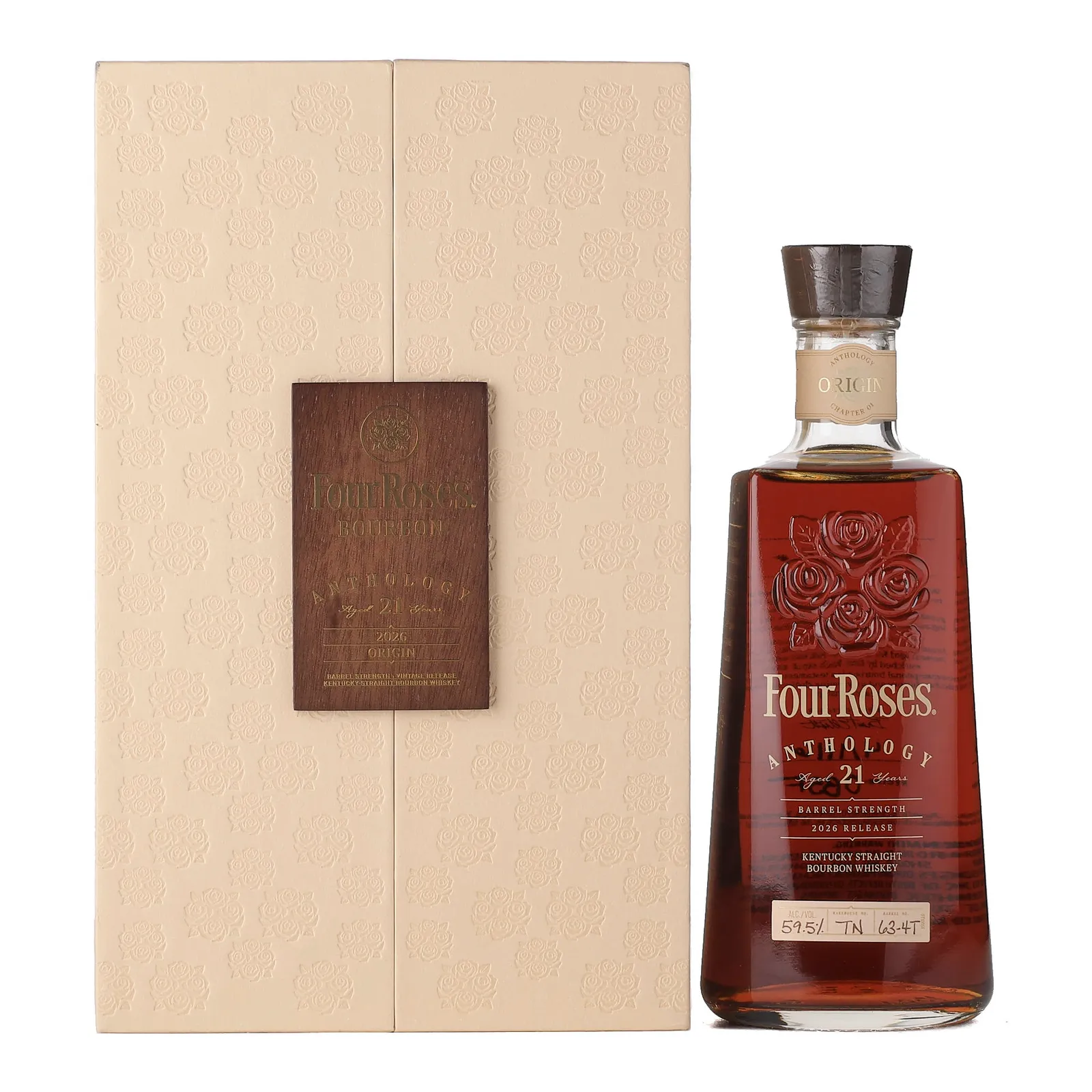Four Roses Anthology Chapter 01: Origin 21 Year Old, Bourbon Cask, Cask #TN 63-4T, 2026, 59.5% whisky bottle