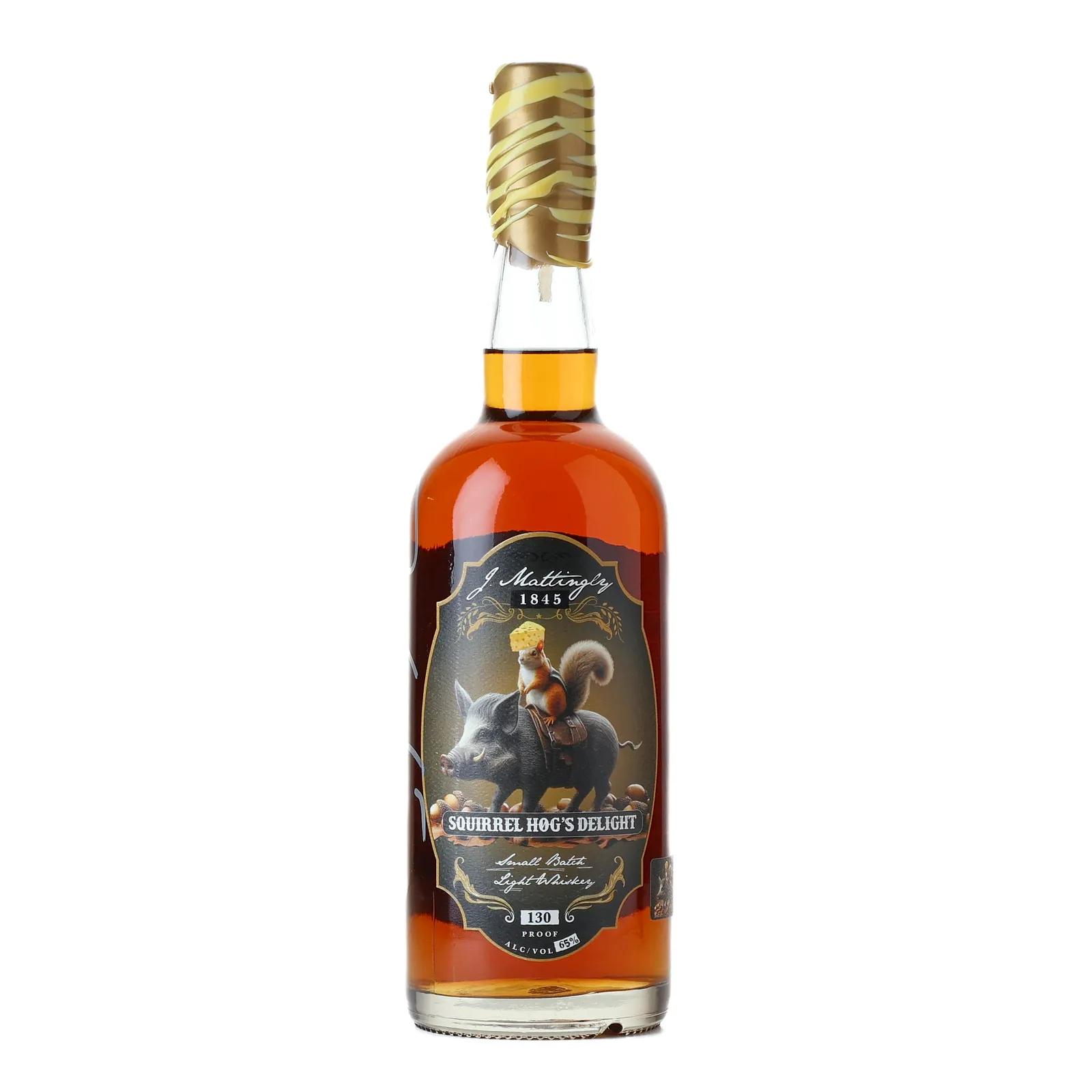 J. Mattingly 1845 Squirrel Hog's Delight Small Batch No. Light Whiskey, 65% whisky bottle