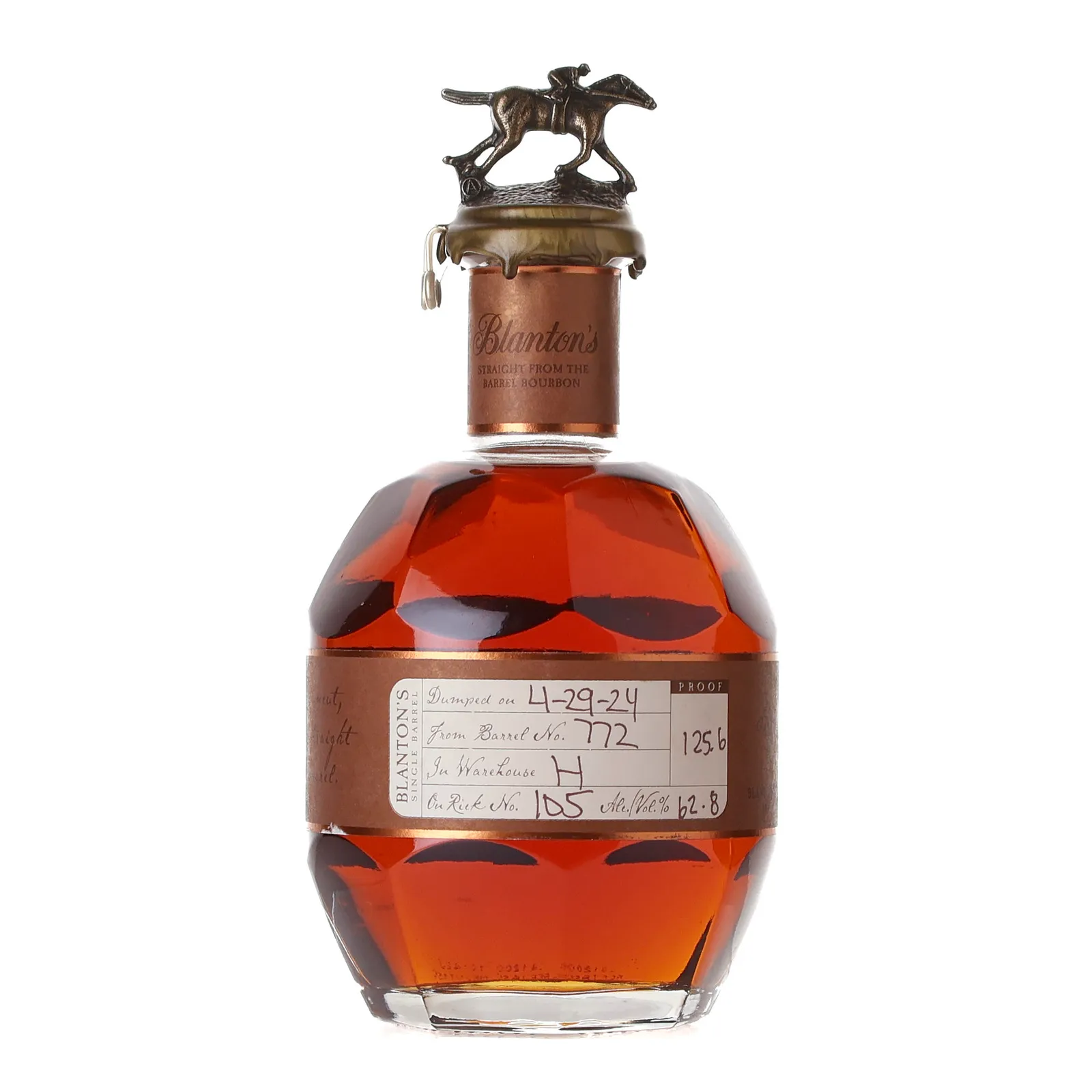 Blanton's Straight From The Barrel Bourbon, Cask #772, 2024, 62.8% whisky bottle