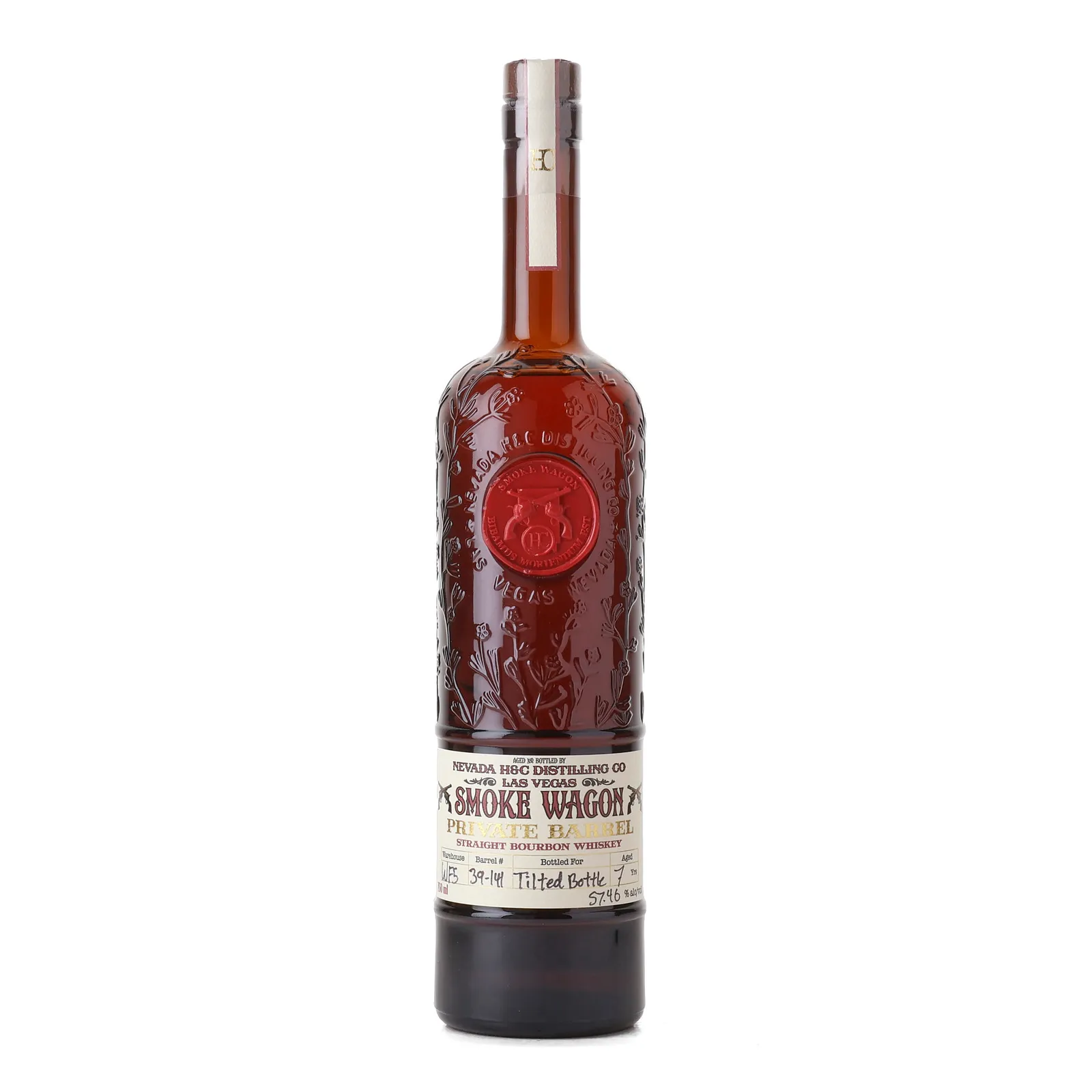 Smoke Wagon Private Barrel Straight Bourbon 7 Year Old, Cask #39-141, 57.46% whisky bottle
