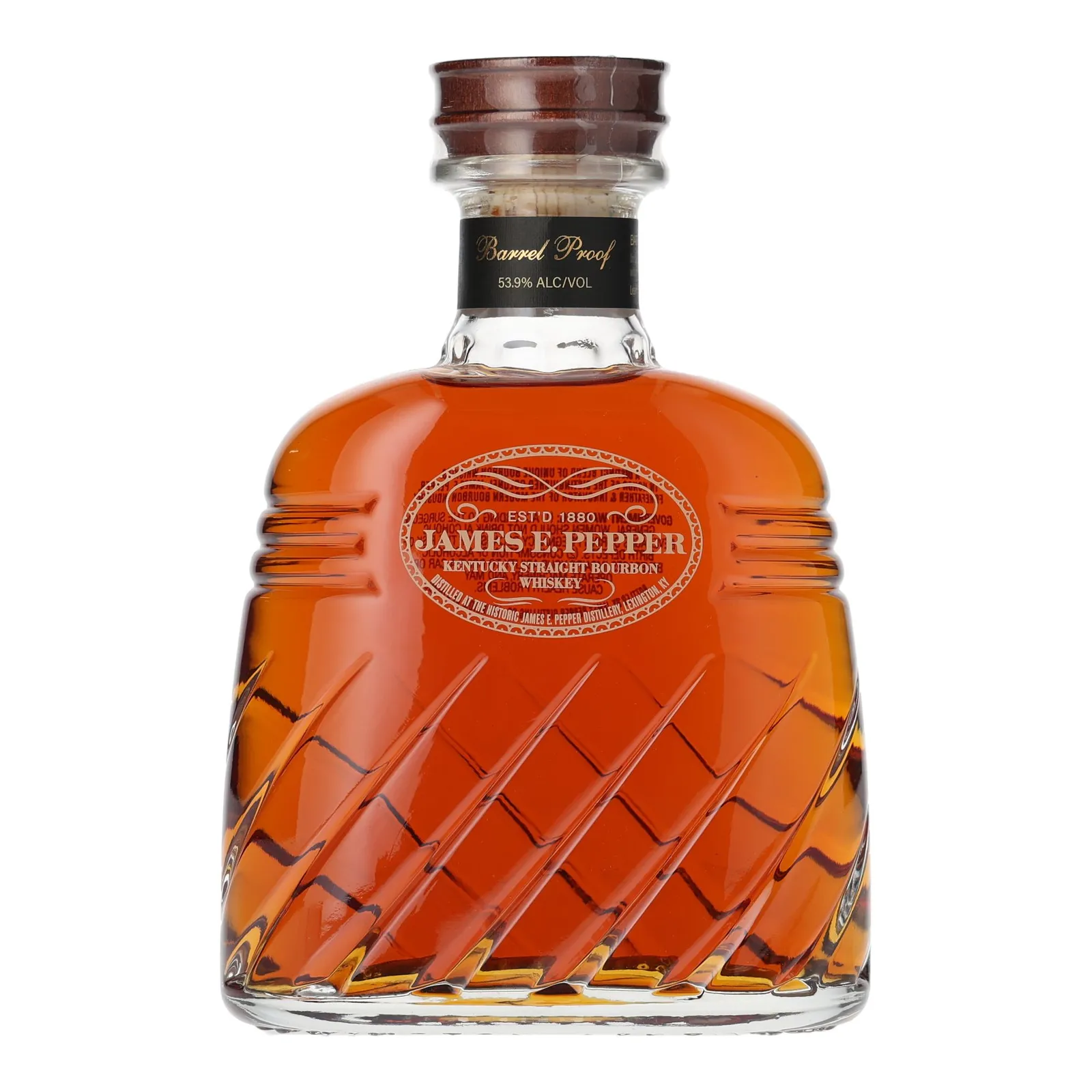 James E. Pepper Barrel Proof Bourbon, Batch No. 0022, 53.9% whisky bottle