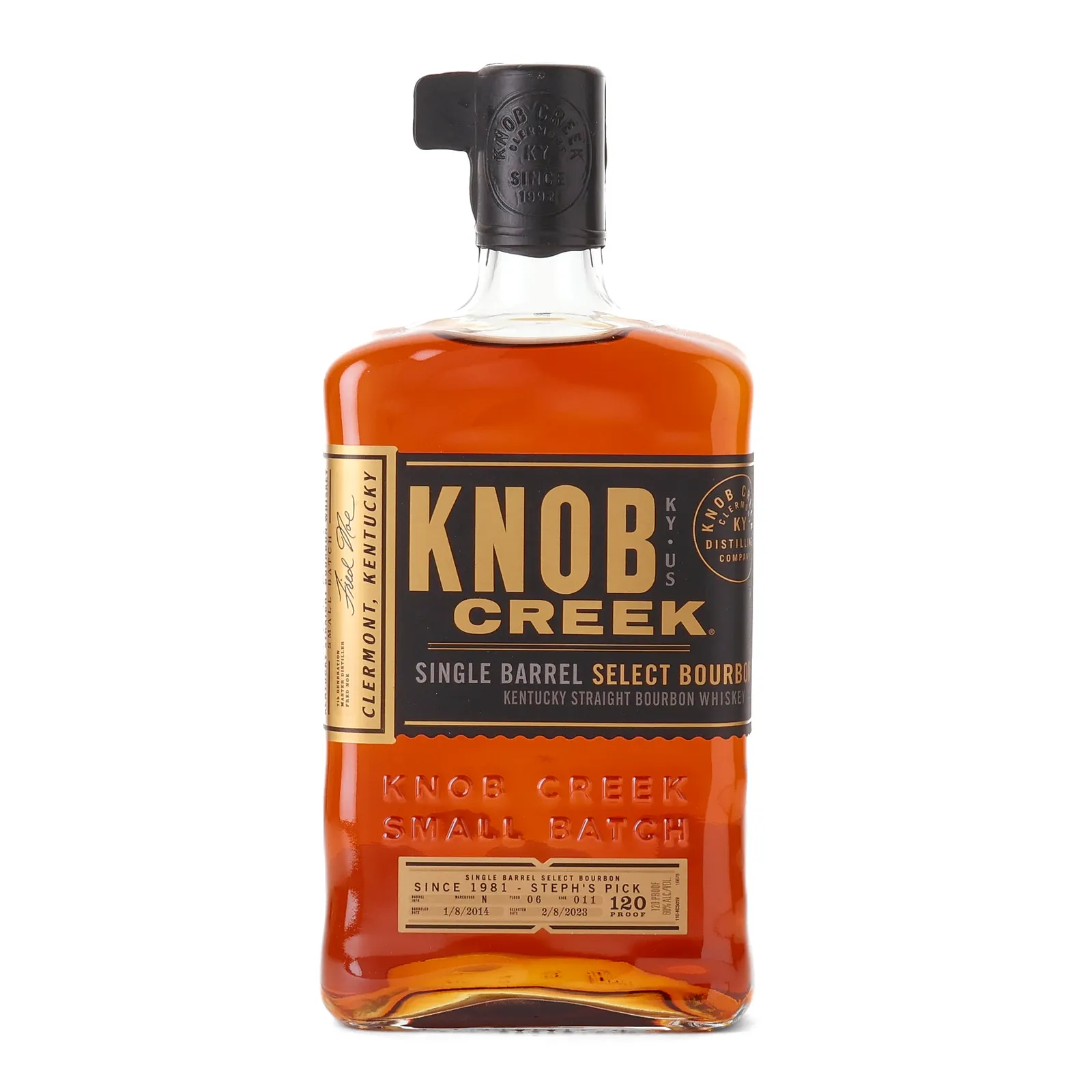 Knob Creek Single Barrel Select Steph's Pick 9 Year Old, 2023, 60% whisky bottle