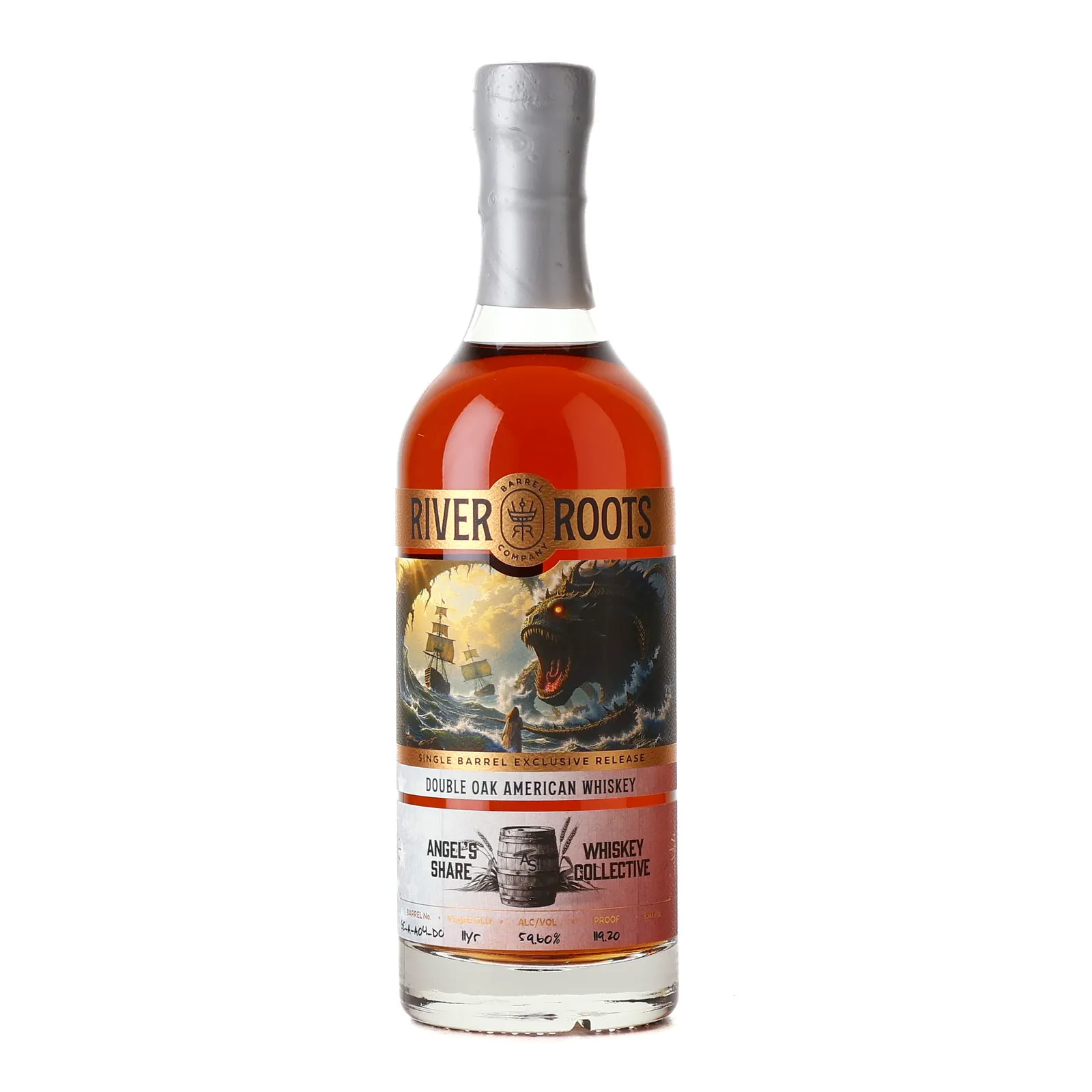 River Roots Double Oak American Whiskey Angel's Share 11 Year Old, Oak Cask, Cask #GE-A-A04-DO, River Roots Barrel Company, 59.6% whisky bottle