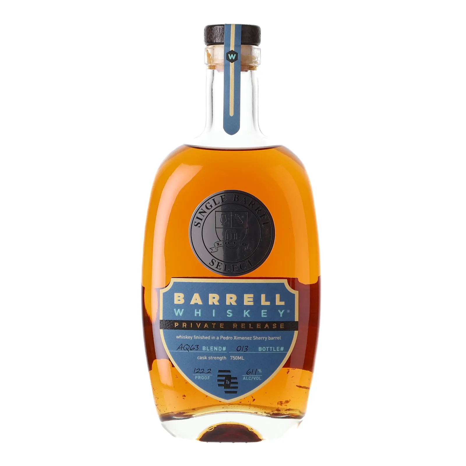 Barrell Craft Spirits Private Release Whiskey, Sherry Cask, Batch No. AQ63, 61.1% whisky bottle