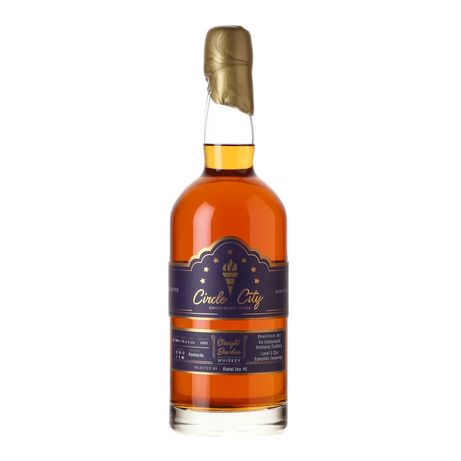 Circle City Single Barrel Straight Bourbon Whiskey 6 Year Old, Cask #4909, 59.7% whisky bottle