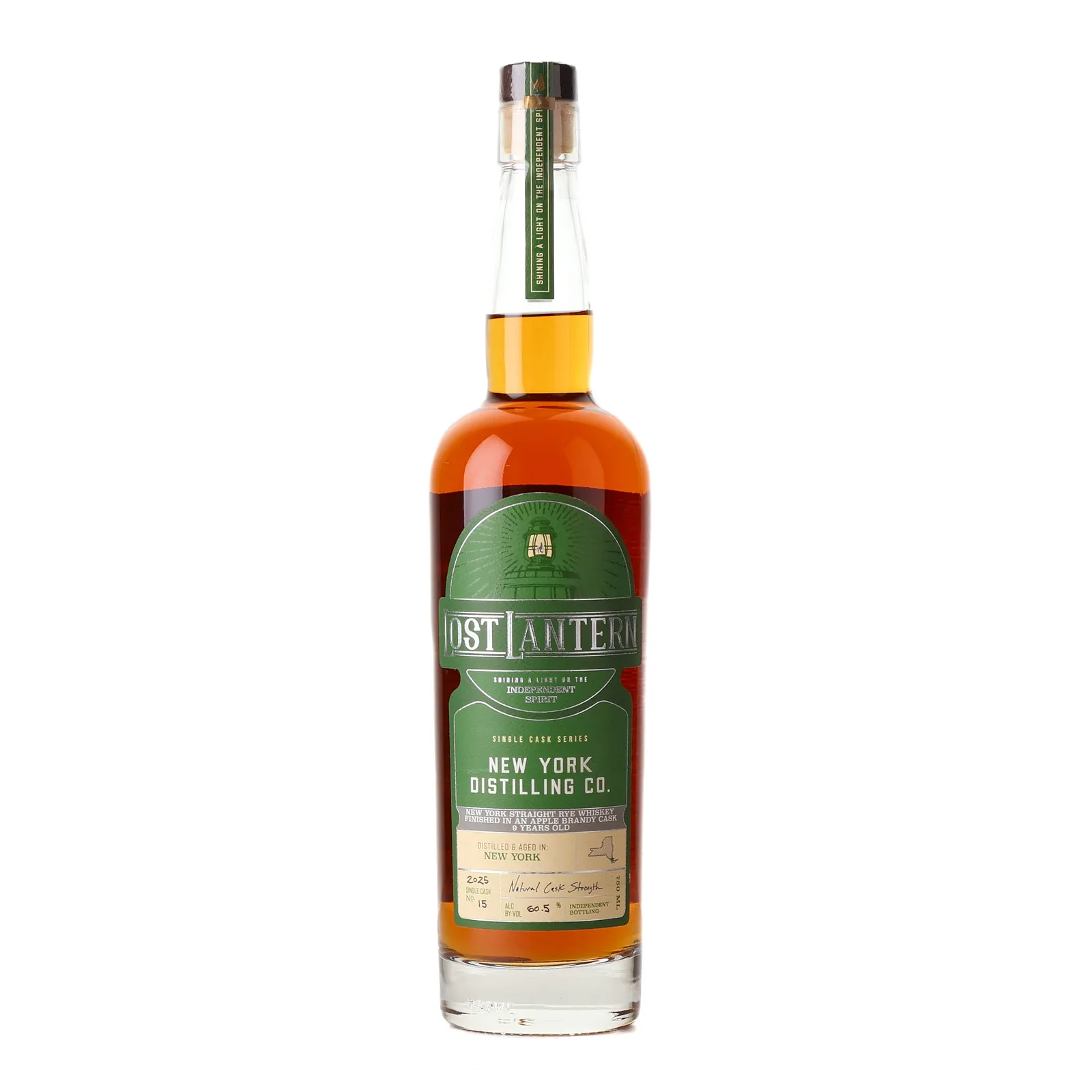 New York Distilling Co. 9 Year Old, Apple Brandy Cask, Cask #15, 2025, Lost Lantern, 60.5% whisky bottle