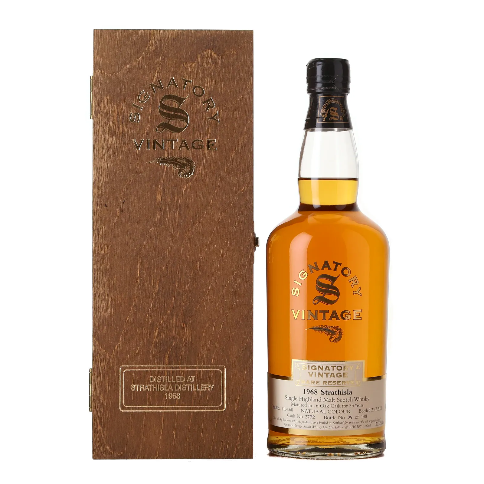 Strathisla Rare Reserve 33 Year Old, Oak Cask, Cask #2772, 1968, Signatory Vintage, 50.2% whisky bottle
