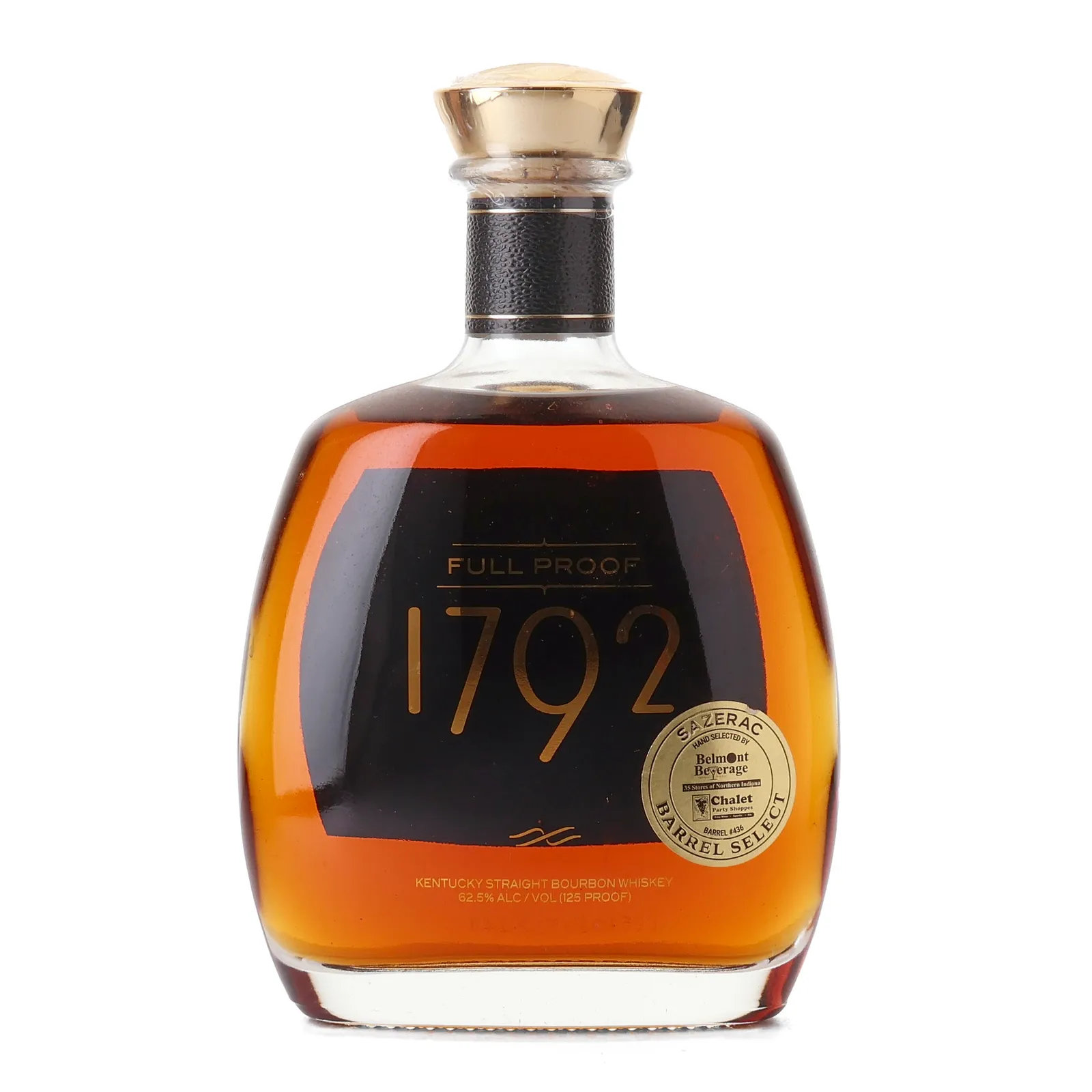 1792 Full Proof Belmont Beverage Barrel Select, 125 Proof, 62.5% whisky bottle