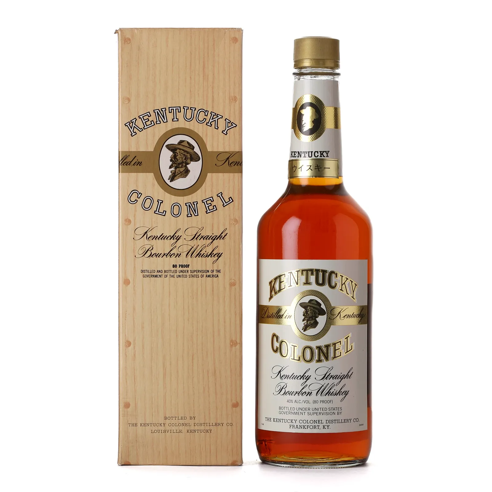 Kentucky Colonel Straight Bourbon Whiskey 4 Year Old, New Charred Oak Cask, 40% whisky bottle