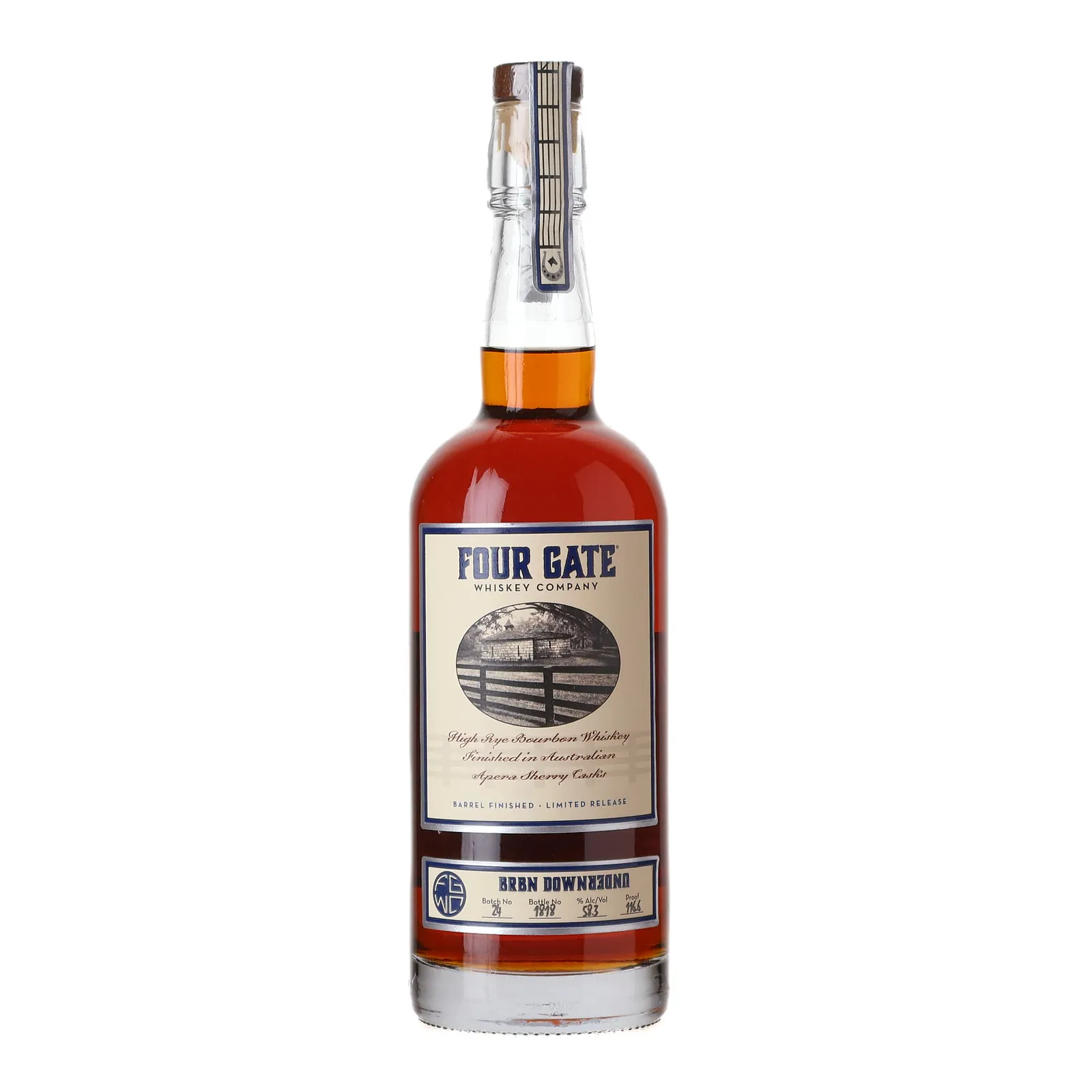 Four Gate BRBN Downunder 6 Year Old, Australian Apera Sherry Cask, Batch No. 24, 58.3% whisky bottle