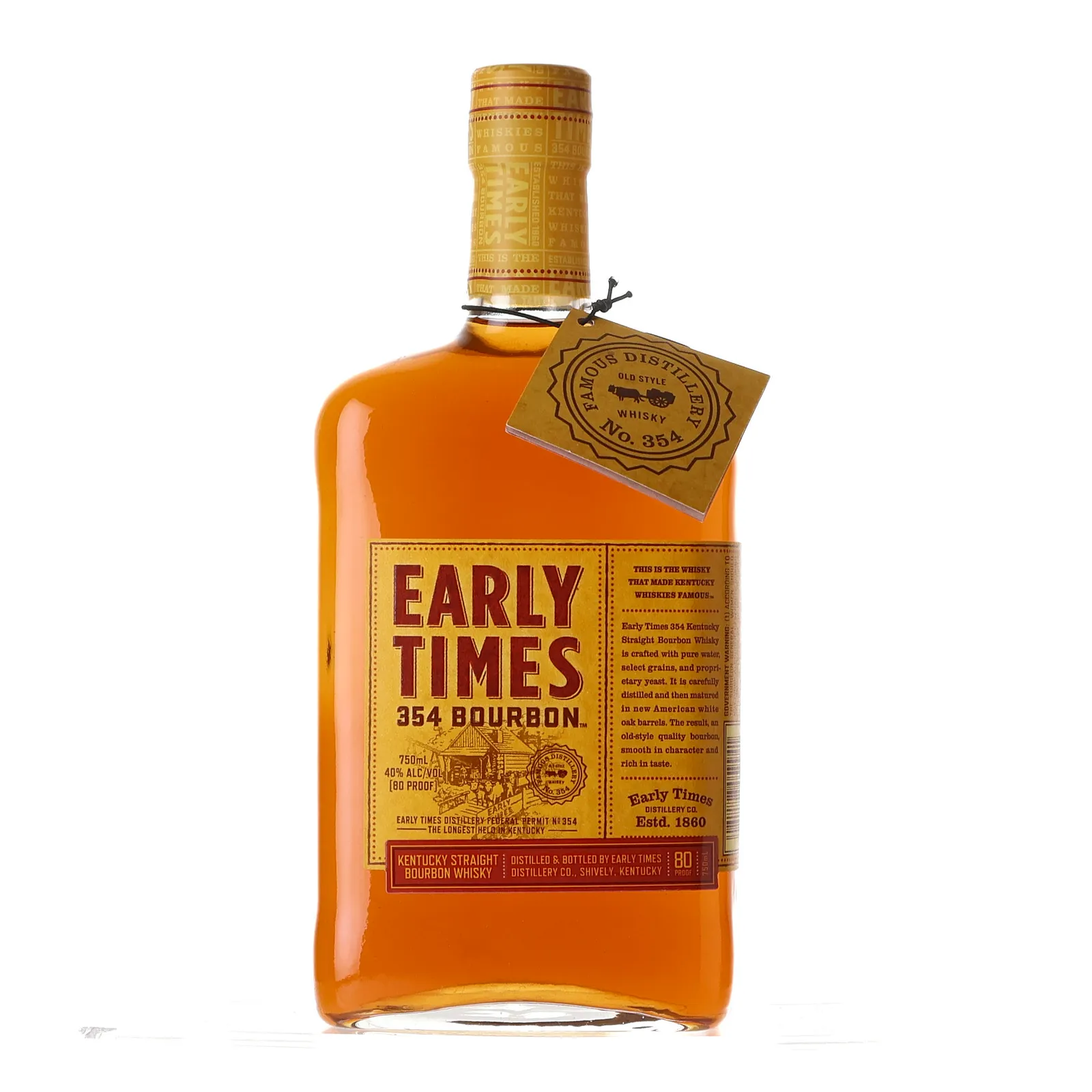 Early Times 354 Bourbon, New Charred Oak Cask, 40% whisky bottle