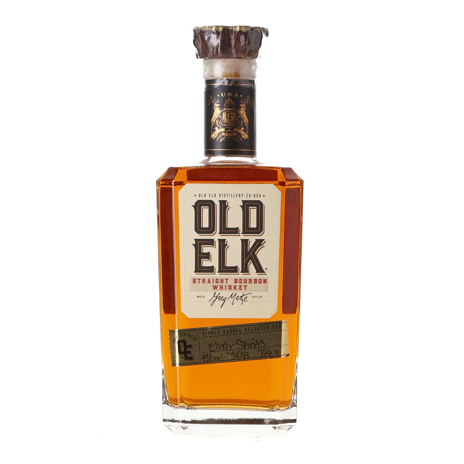 Old Elk Cask Strength Bourbon 'Elixir Spirits' Private Barrel Selection 4 Year Old, Bourbon Cask, 54.95% whisky bottle