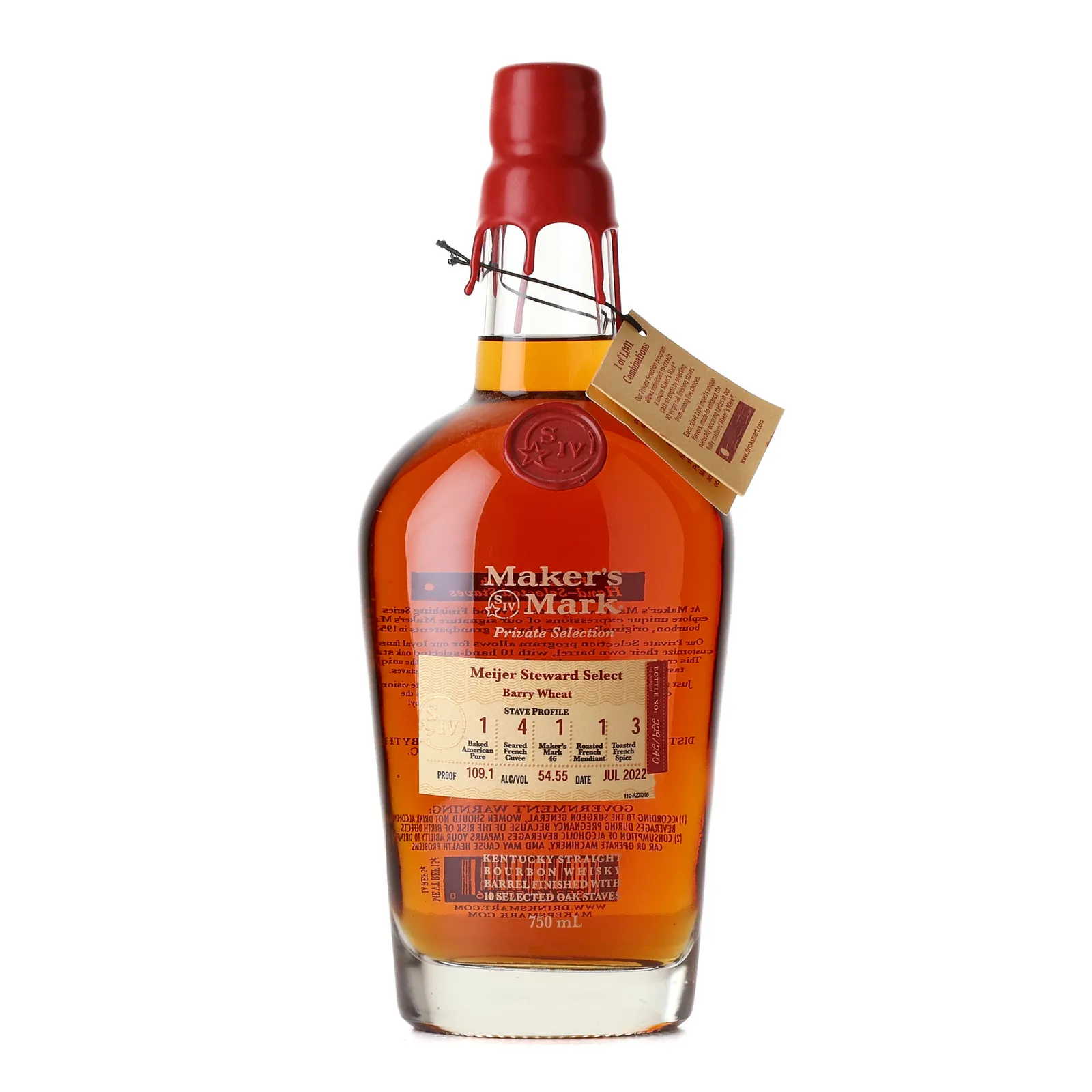 Maker's Mark Honeysuckle Breeze Private Barrel Selection, 2022, 54.5% whisky bottle