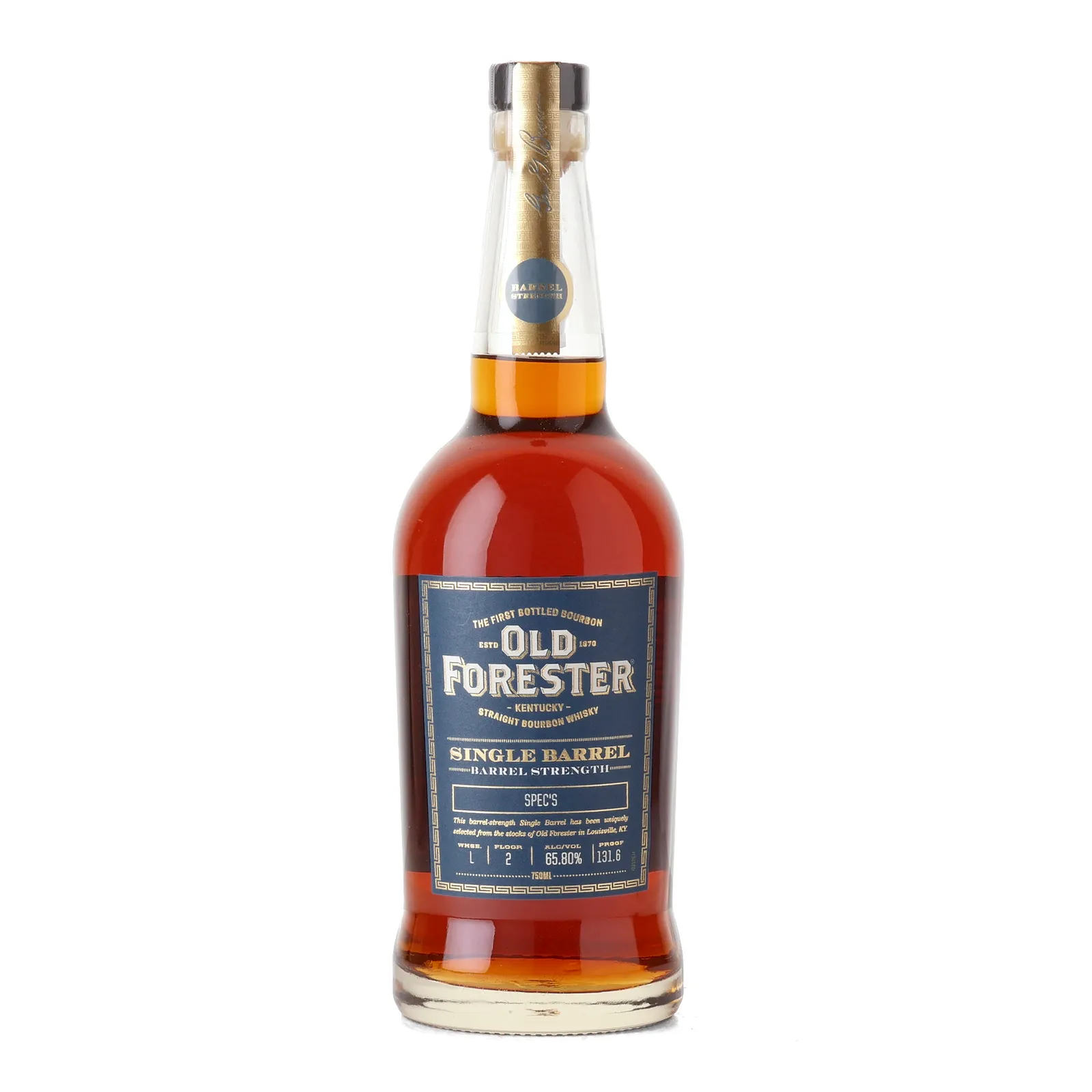 Old Forester Single Barrel Barrel Strength Spec's Private Barrel Selection, 65.8% whisky bottle