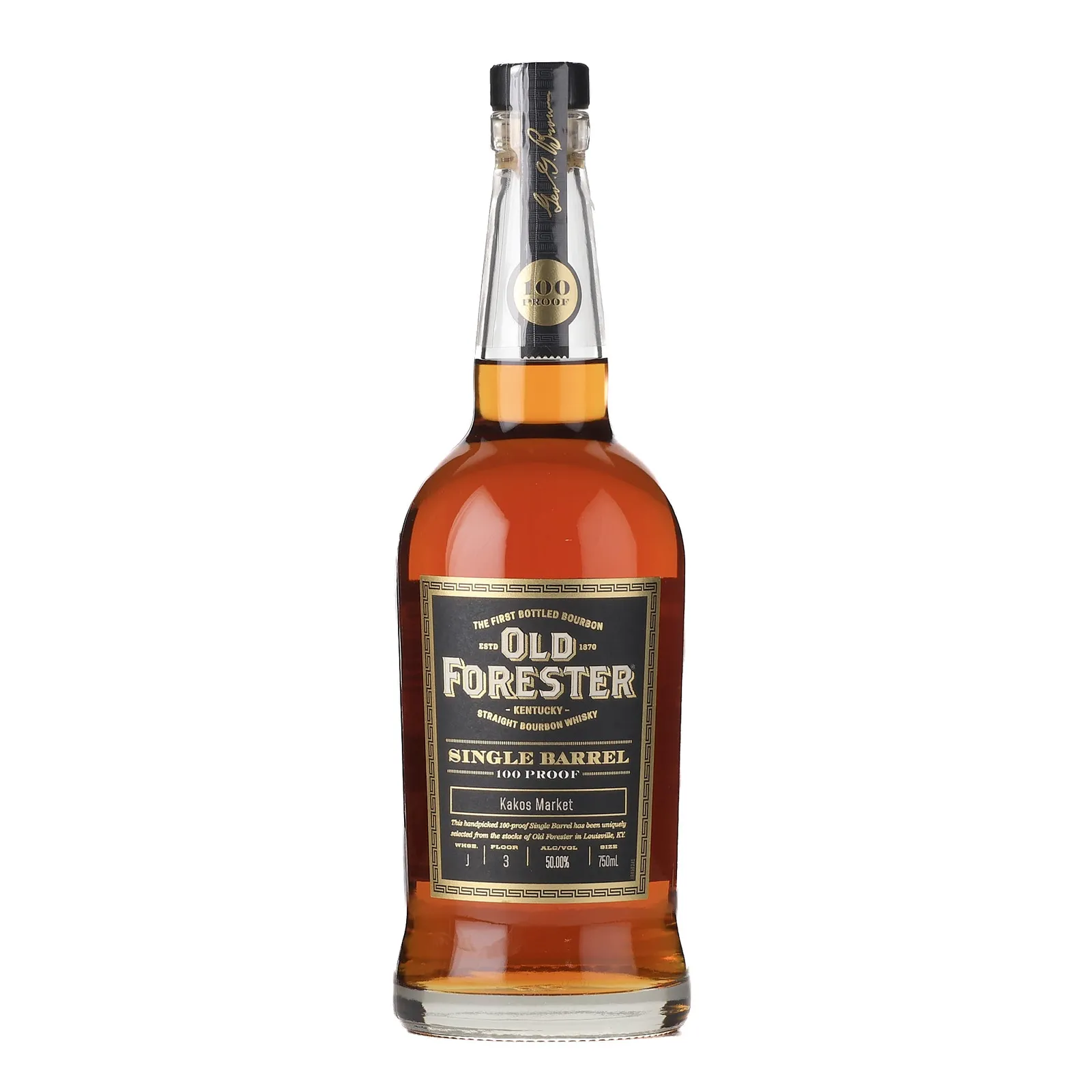 Old Forester Single Barrel 100 Proof, Kakos Market, 50% whisky bottle