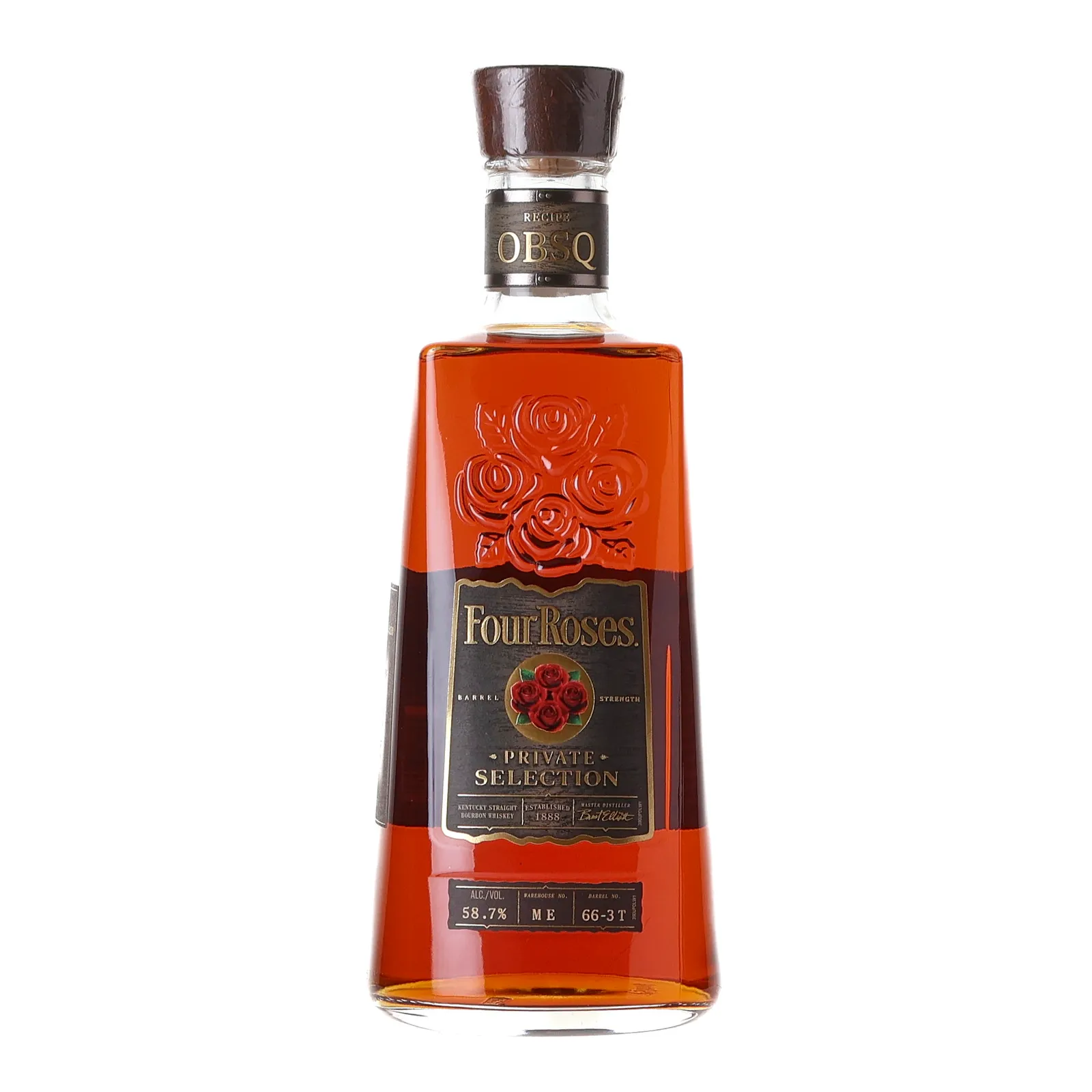 Four Roses Barrel Strength OBSQ 'Mother's Day' Private Selection 14 Year Old, Cask #66-3T, 2026, 58.7% whisky bottle