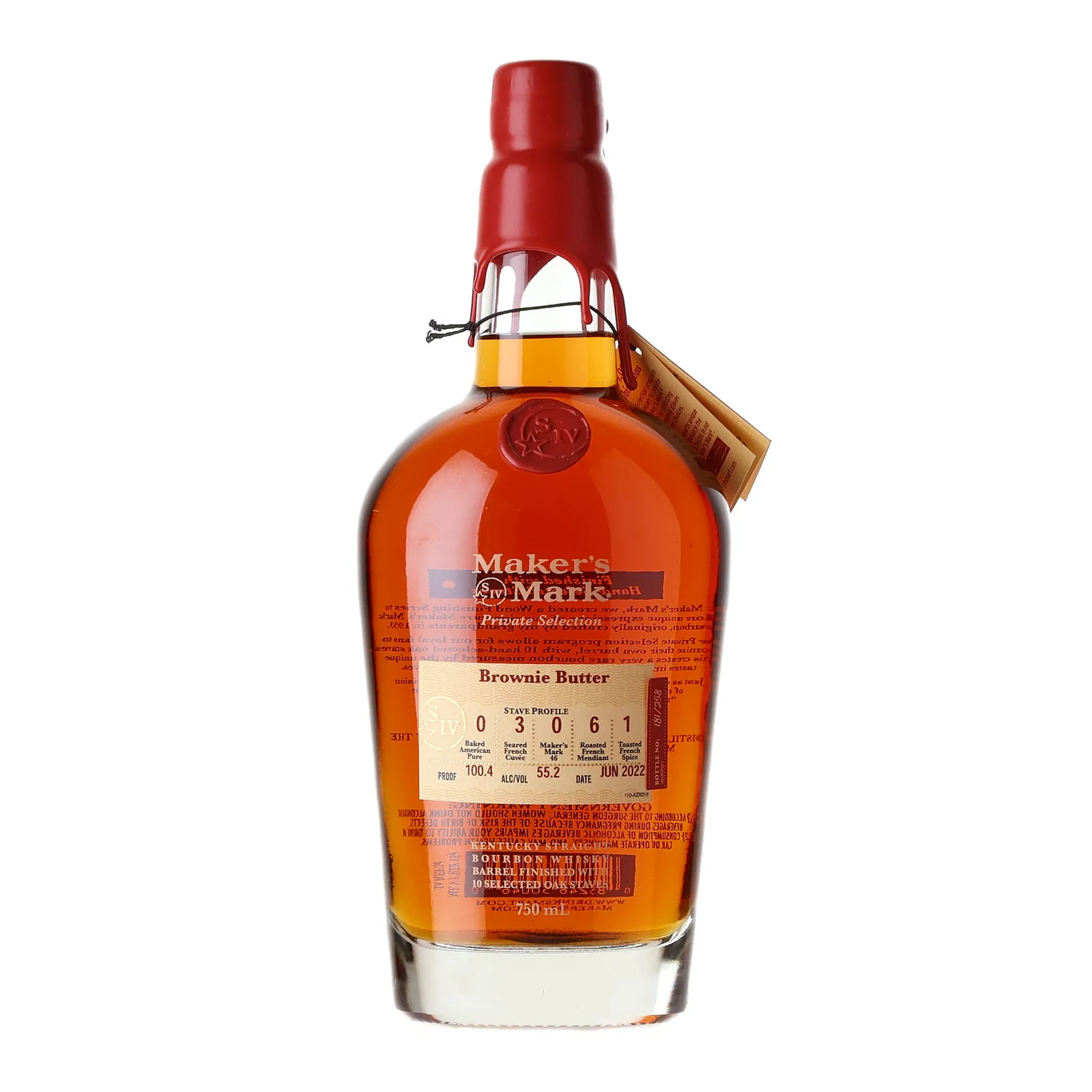 Maker's Mark Private Selection 'Brownie Butter', American Oak Staves & French Cask, Barrel Profile 03061, 2022, 50.2% whisky bottle