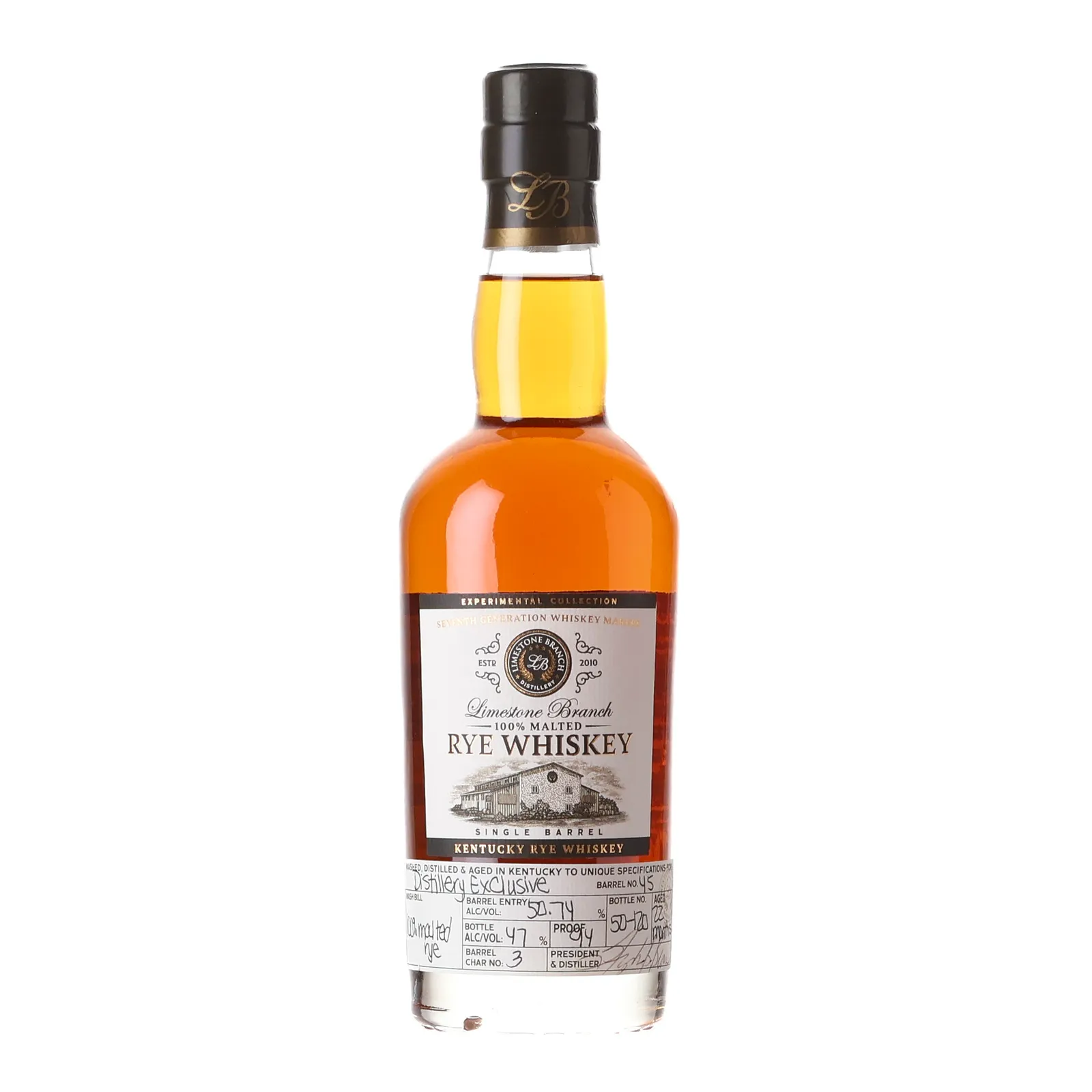 Limestone Branch Experimental Collection 1 Year Old, American Oak Cask, Cask #45, 47% whisky bottle