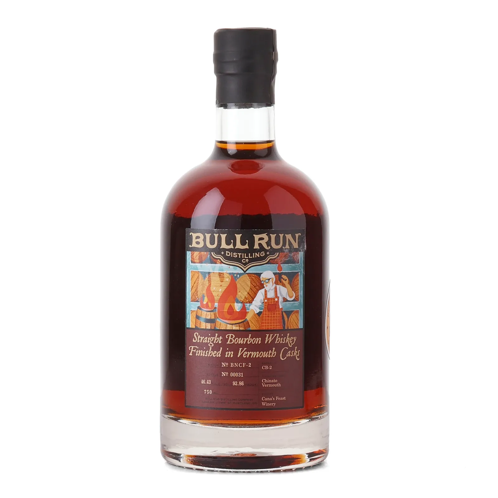 Bull Run Chinato Vermouth Cask 'Prime Barrel' Private Barrel Selection 5 Year Old, Vermouth Cask, Batch No. BNCF-2, 46.4% whisky bottle