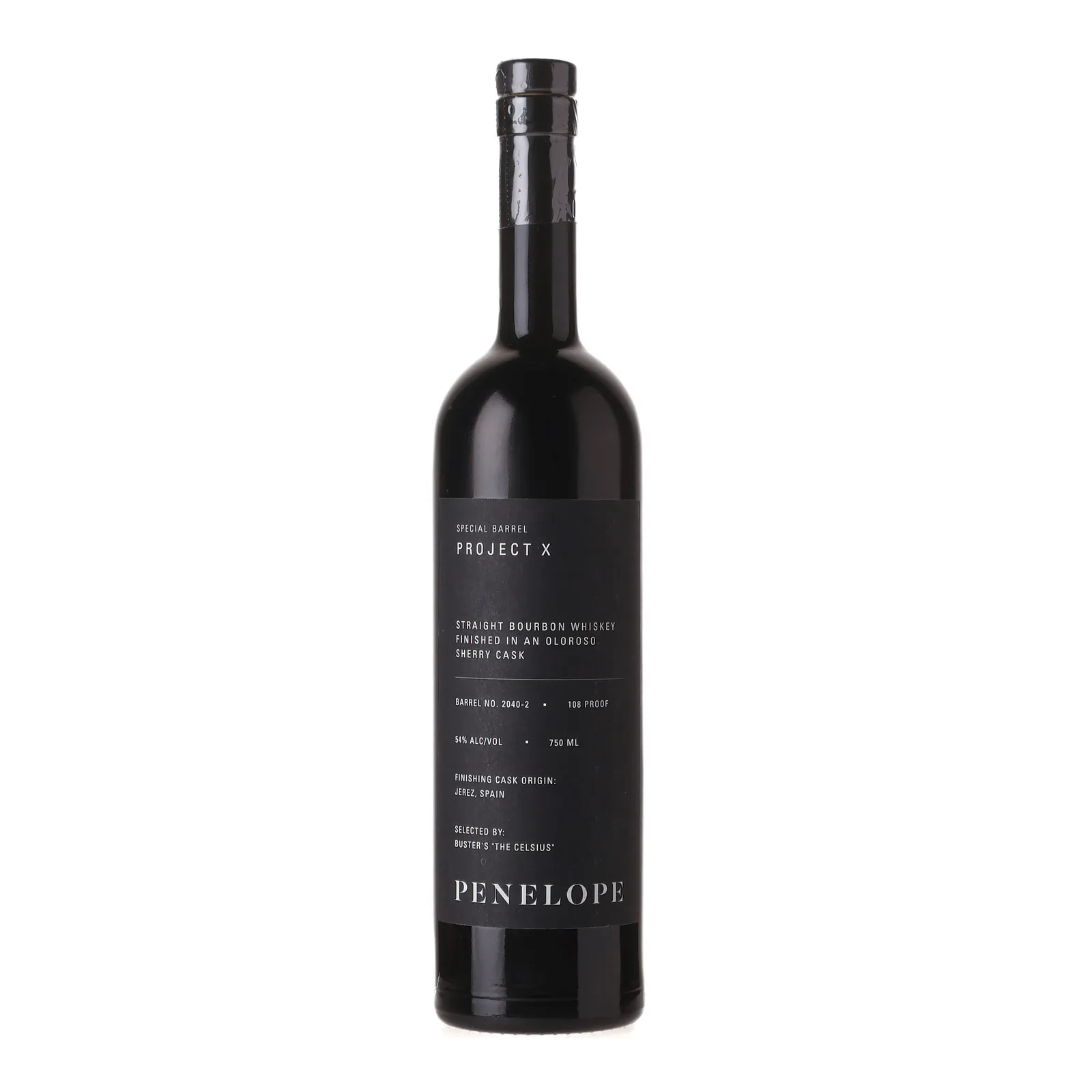 Penelope Project X Buster's 'The Celsius' Private Barrel Selection, Sherry Cask, Cask #2040-2, 54% whisky bottle