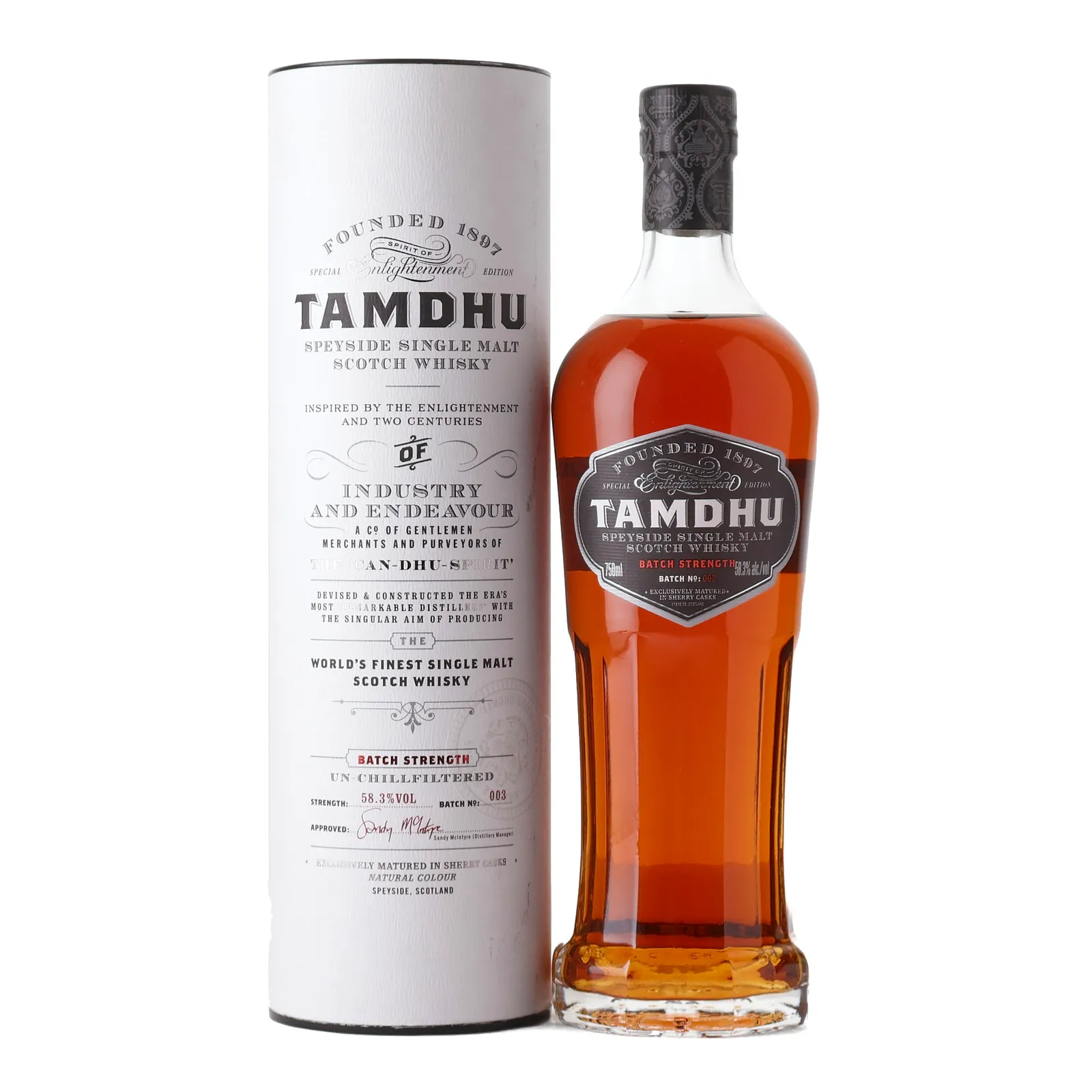 Tamdhu Batch No. Strength, Sherry Cask, Batch No. 003, 2018, 58.3% whisky bottle