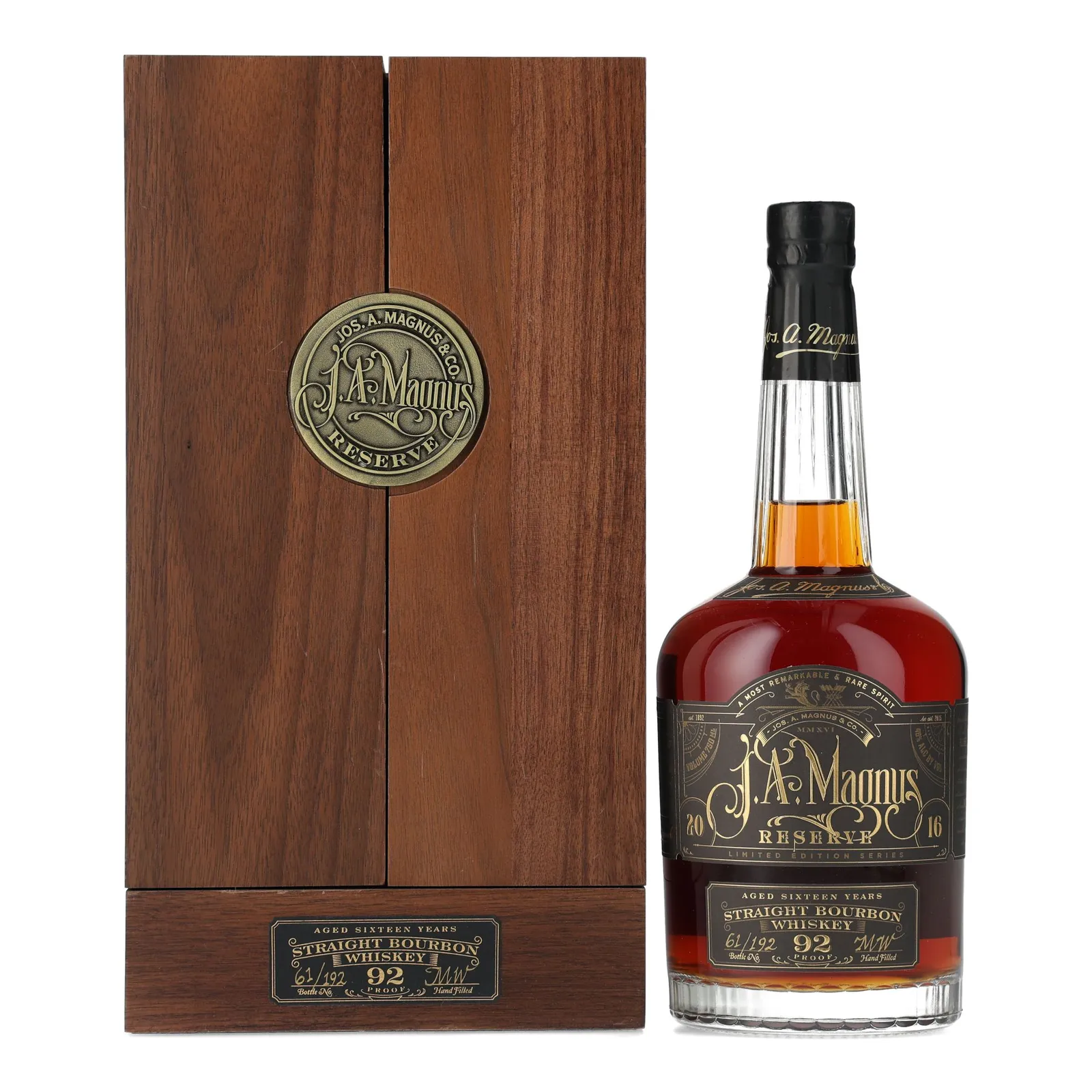Jos. A. Magnus Reserve 16 Year Old, New Charred Oak Cask, 2016, 46% whisky bottle