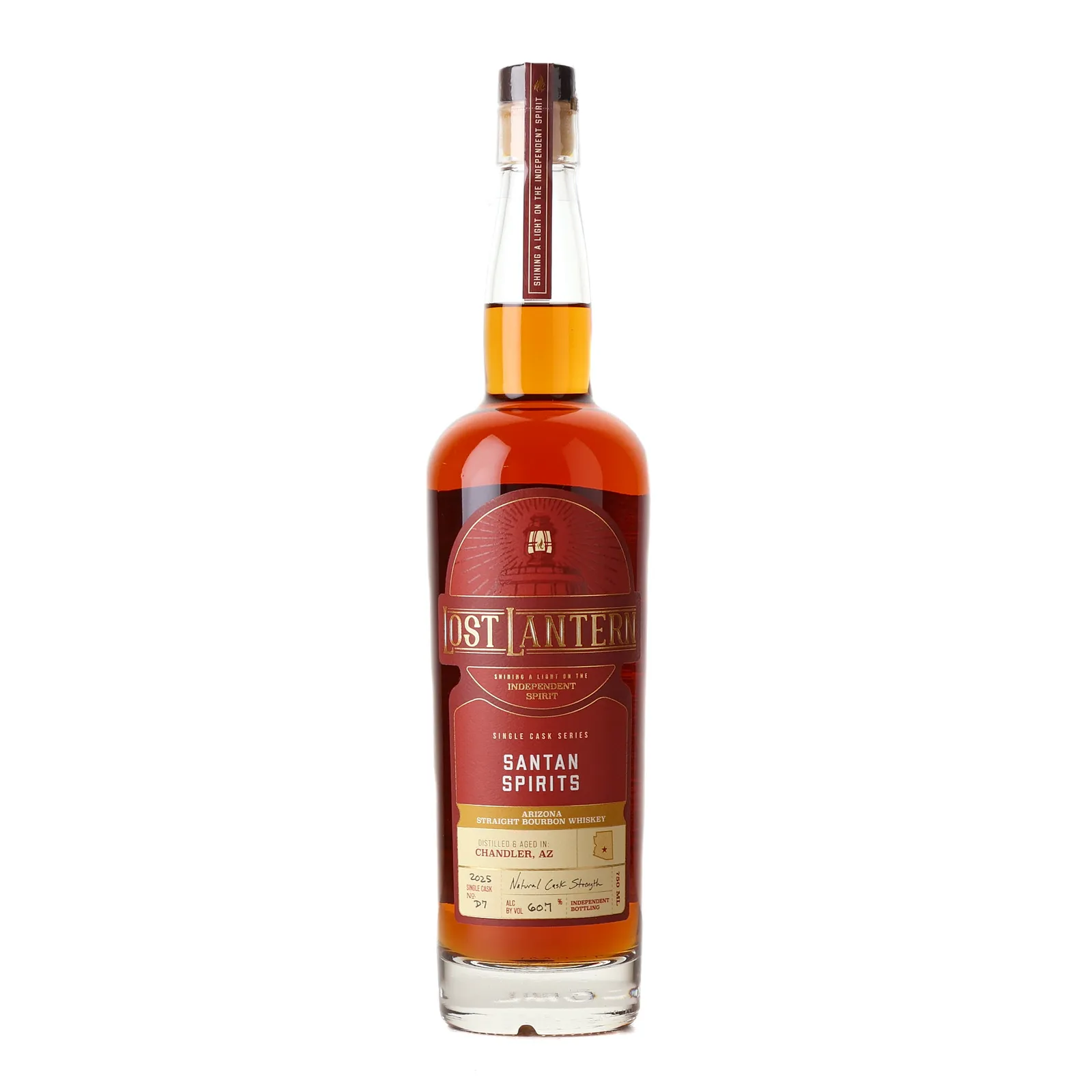 SanTan Spirits Santan Private Barrel Selection 4 Year Old, New American Oak Cask, Cask #D7, 2025, Lost Lantern, 60.7% whisky bottle