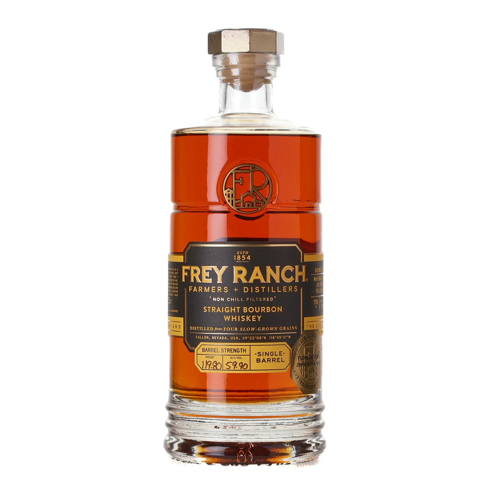 Frey Ranch Farmers + Distillers Single Barrel Straight Bourbon 'Florida's First', Cask #2407, 59.9% whisky bottle