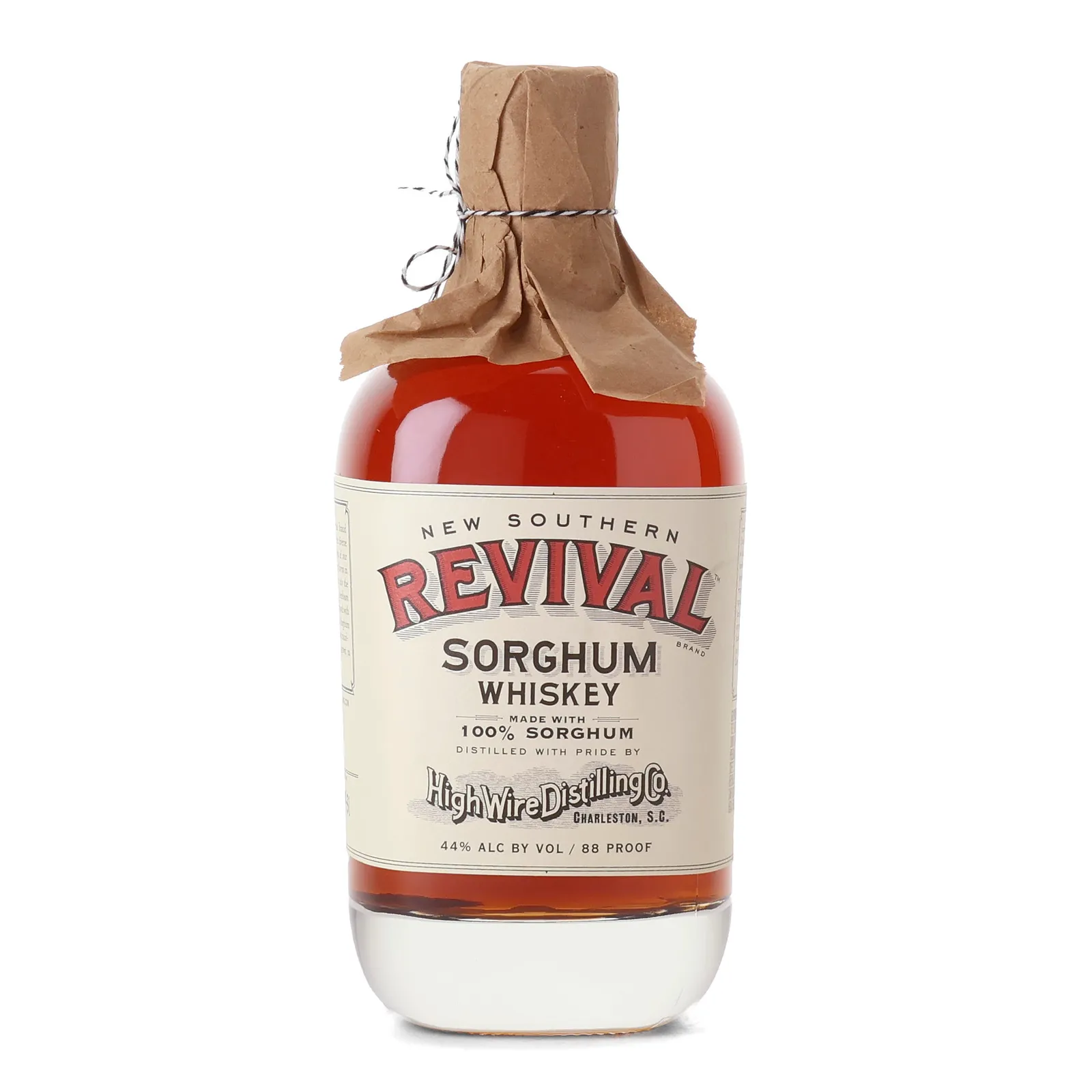 High Wire Distilling Co. New Southern Revival Sorghum Whiskey, Batch No. 016, 44% whisky bottle