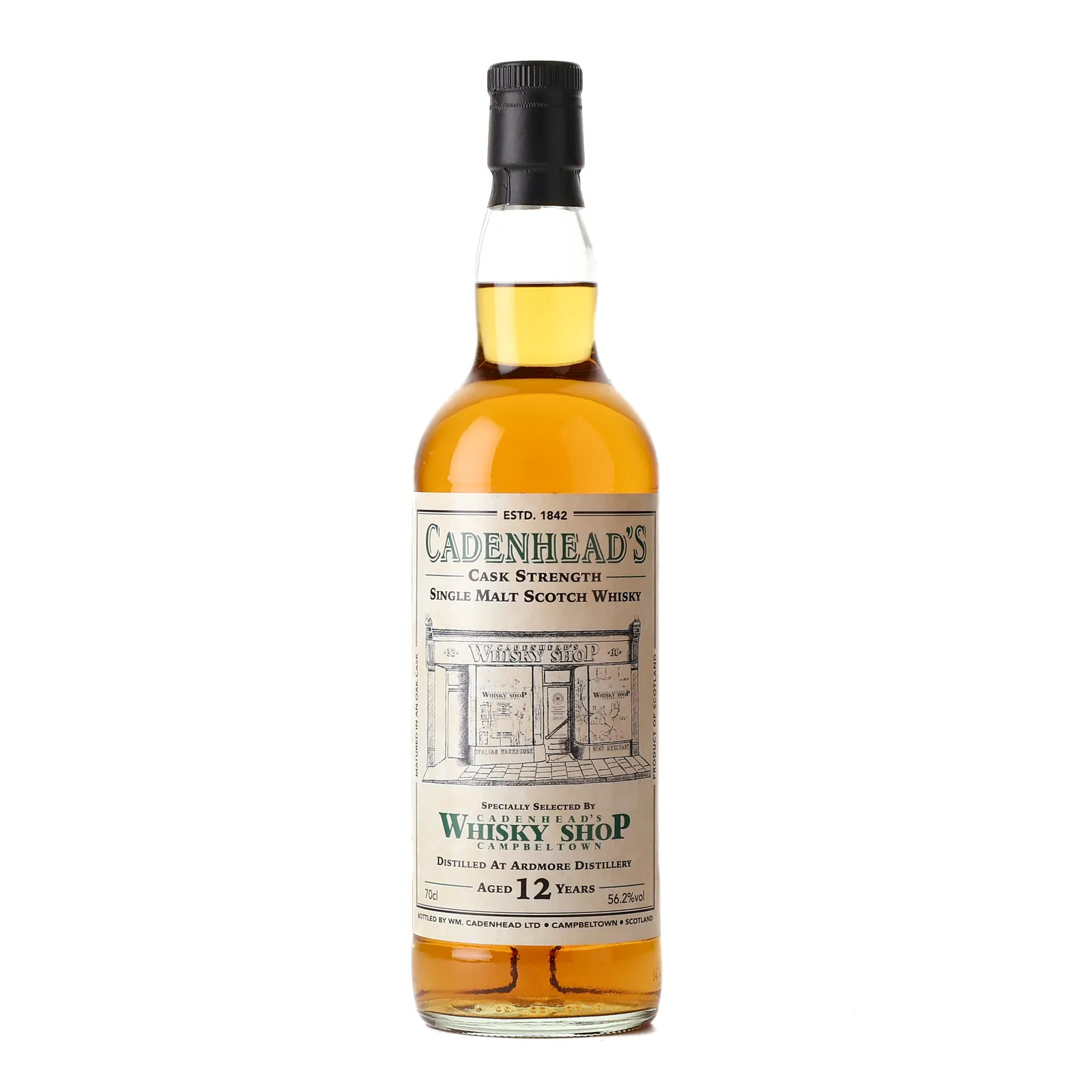 Ardmore Shop Release 12 Year Old, Bourbon & Sauternes Cask, Cask #700002, 2012, Cadenhead's, 56.2% whisky bottle