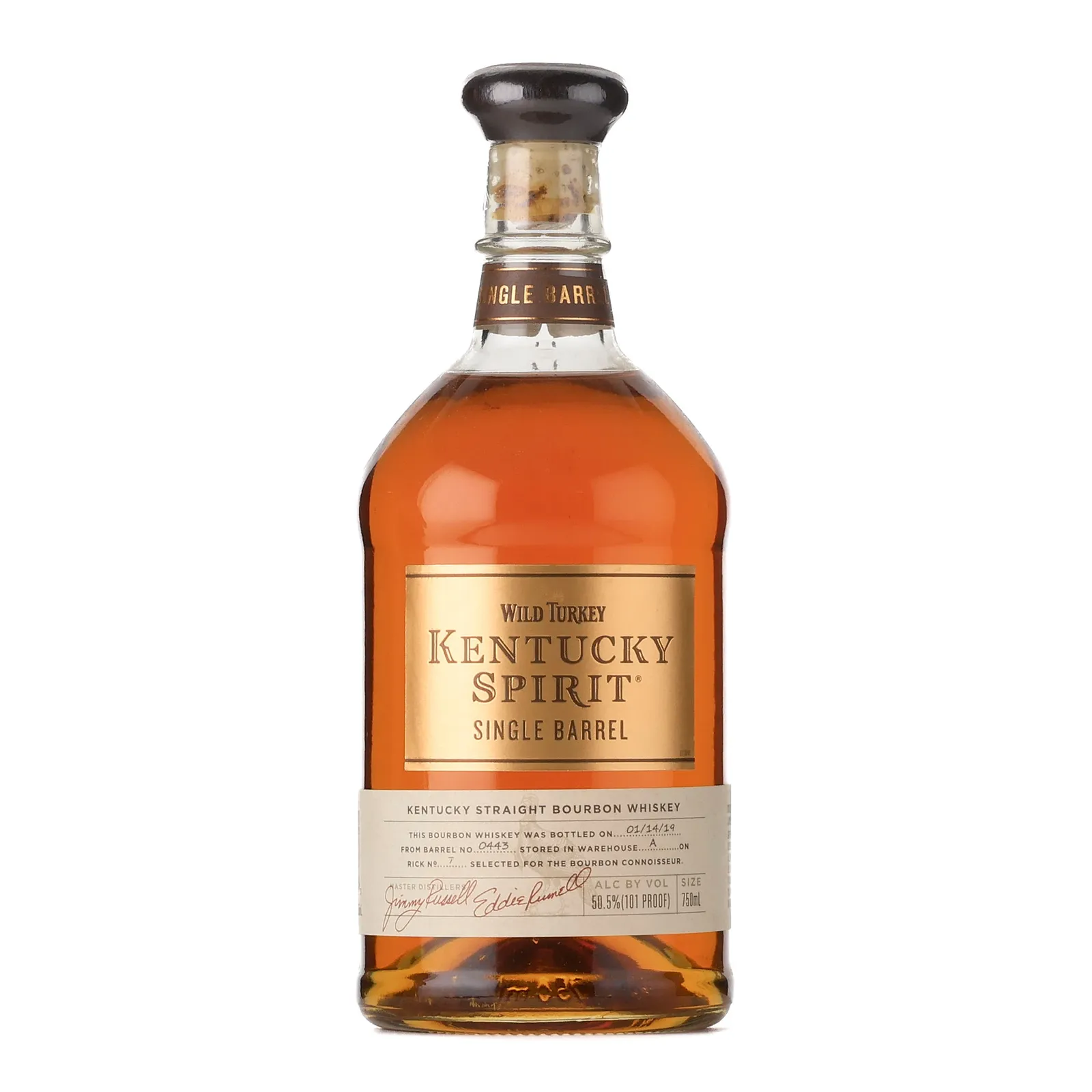 Wild Turkey Kentucky Spirit Single Barrel, Cask #0443, 2019, 50.5% whisky bottle