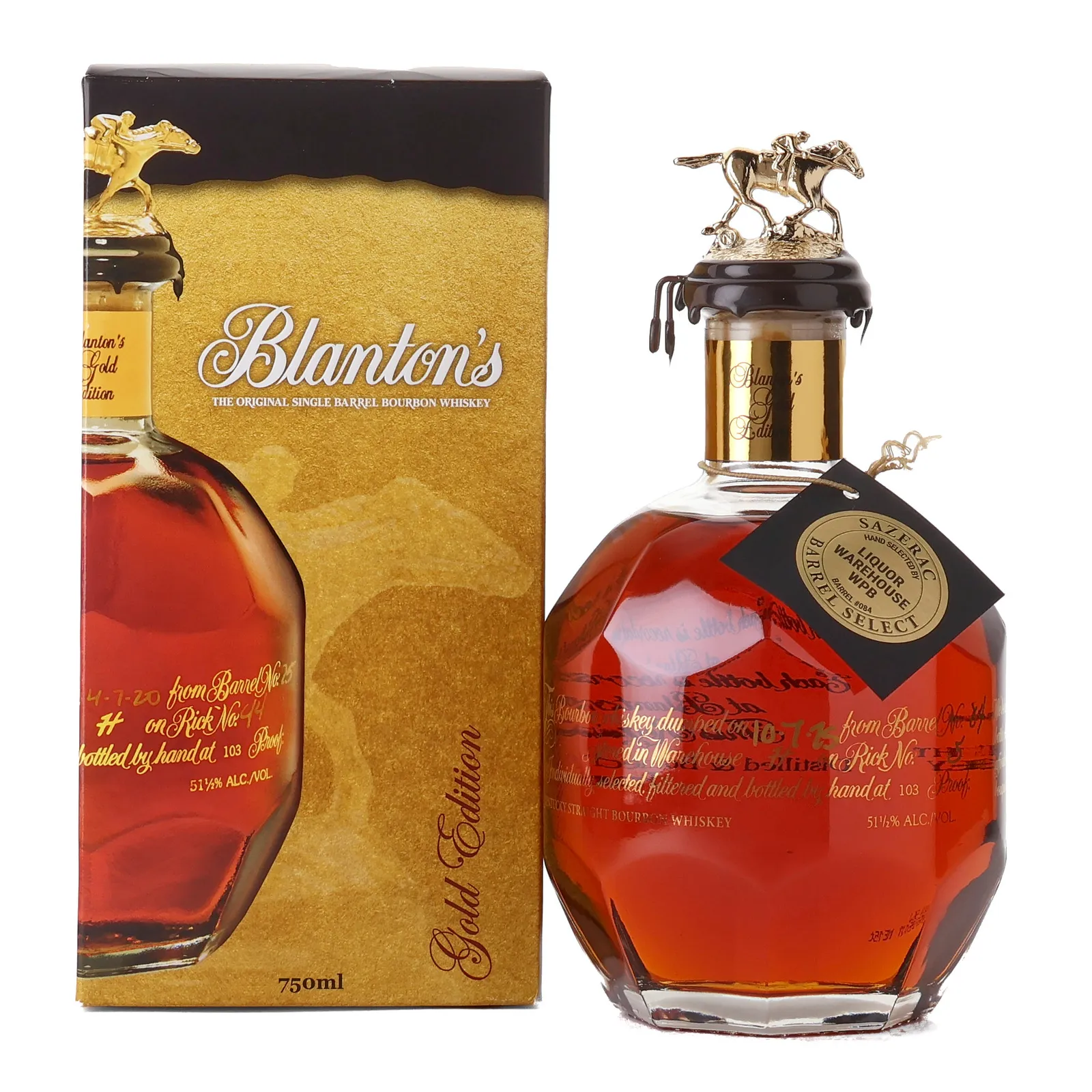 Blanton's Gold Edition Liquor Warehouse WPB Private Barrel Selection, Cask #84, Letter N#2, 51.5% whisky bottle