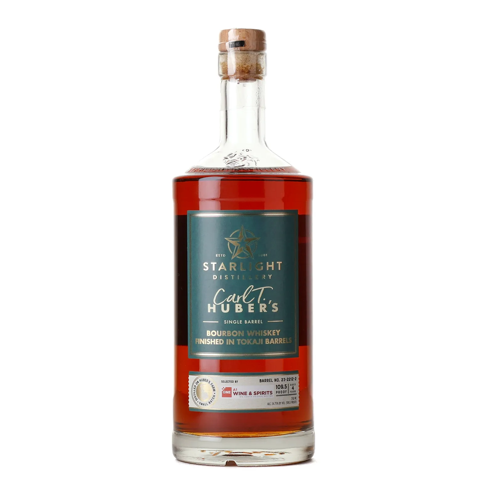 Starlight Carl T. Huber's Tokaji Barrel Finish Single Barrel 4 Year Old, Tokaji Cask, Cask #23-2212-2, 54.8% whisky bottle