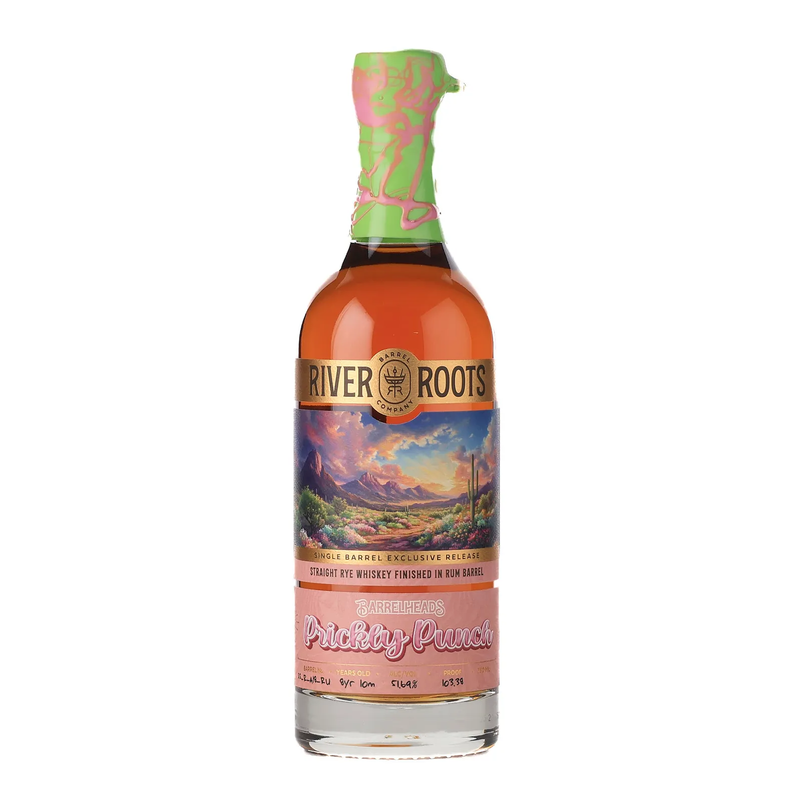 River Roots Prickly Punch 8 Year Old, Rum Cask, Cask #SS_R_A18_RU, River Roots Barrel Company, 51.69% whisky bottle