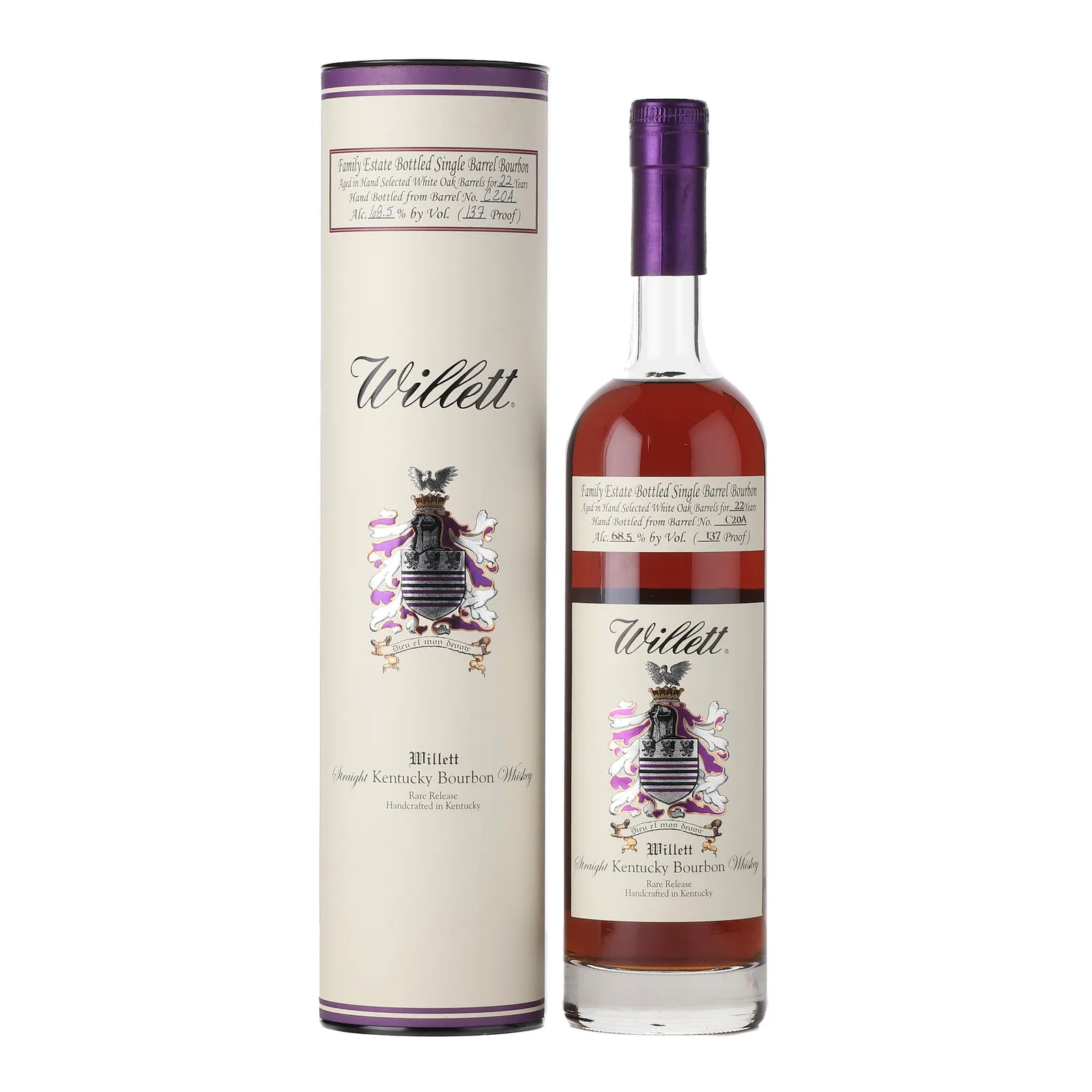 Willett Family Estate 22 Year Old, Oak Cask, Cask #C20A, 2015, 68.5% whisky bottle