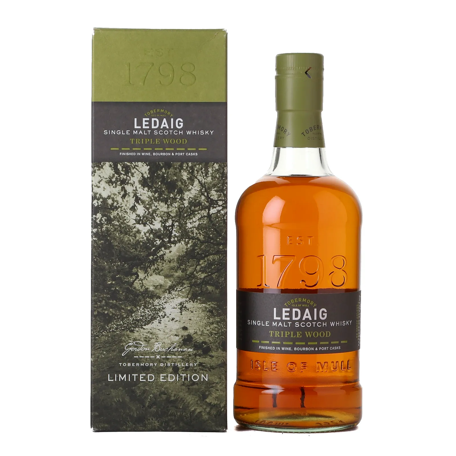 Ledaig Triple Wood, Bourbon, Wine & Port Cask, 2023, 53.8% whisky bottle