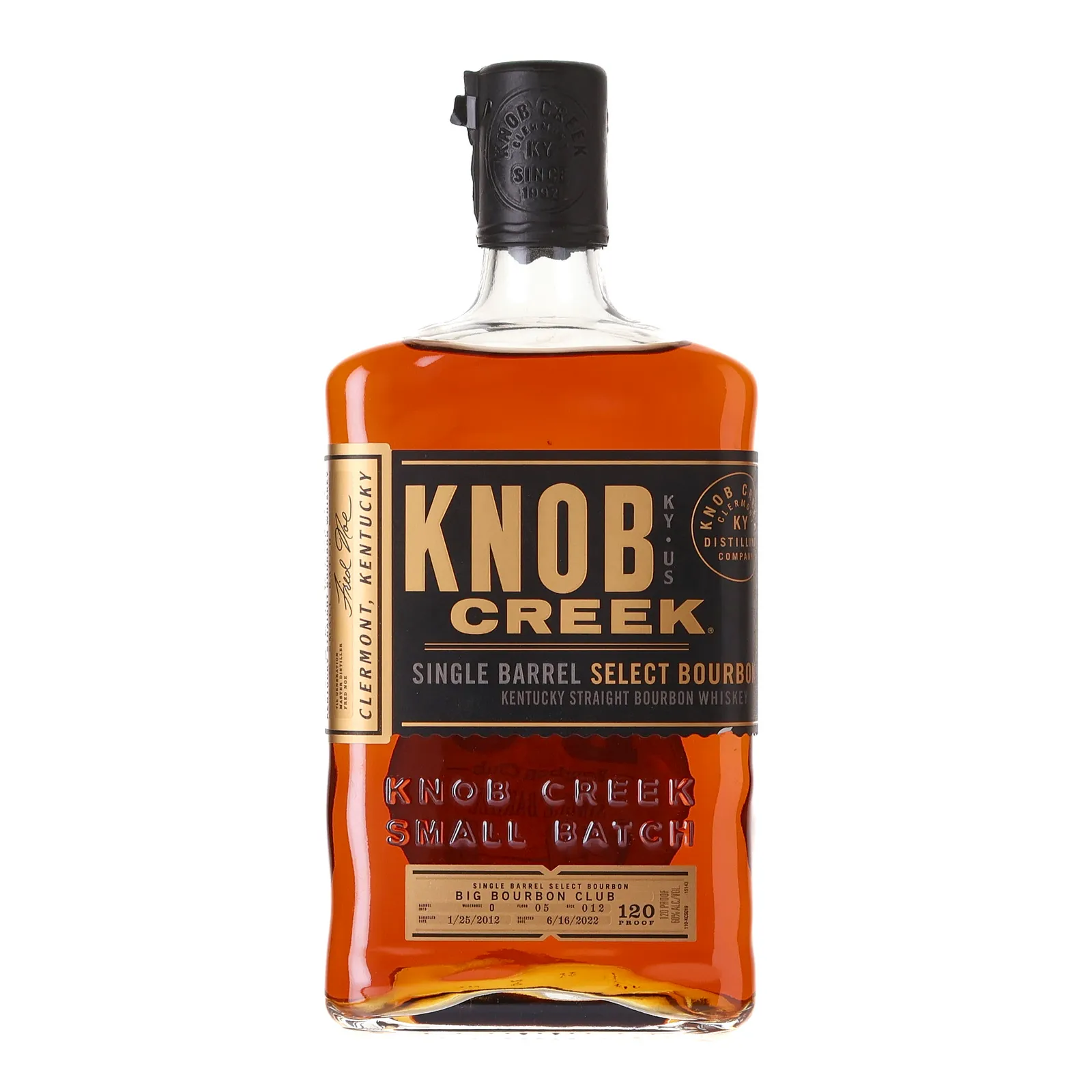 Knob Creek Single Barrel Select Bourbon 'Big Bourbon Club' 10 Year Old, 2022, 60% whisky bottle