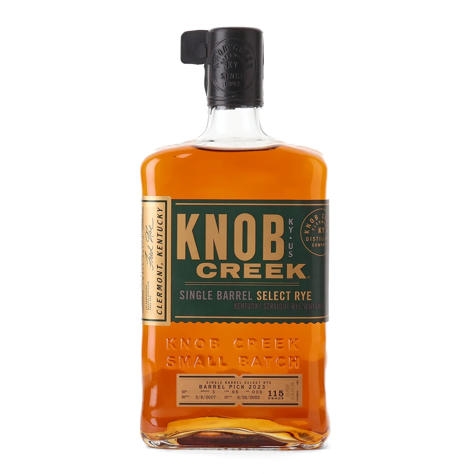 Knob Creek Single Barrel Select Rye 'Barrel Pick 2023' 5 Year Old, 2022, 57.5% whisky bottle