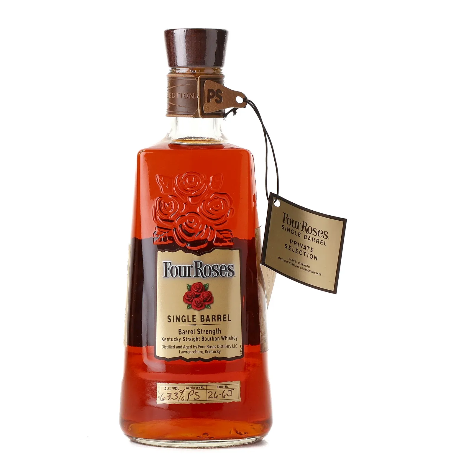 Four Roses Barrel Strength OESV 9 Year Old, New Charred Oak Cask, Cask #26-6J, Batch No. PS 26-6J (Tier 6), 63.3% whisky bottle