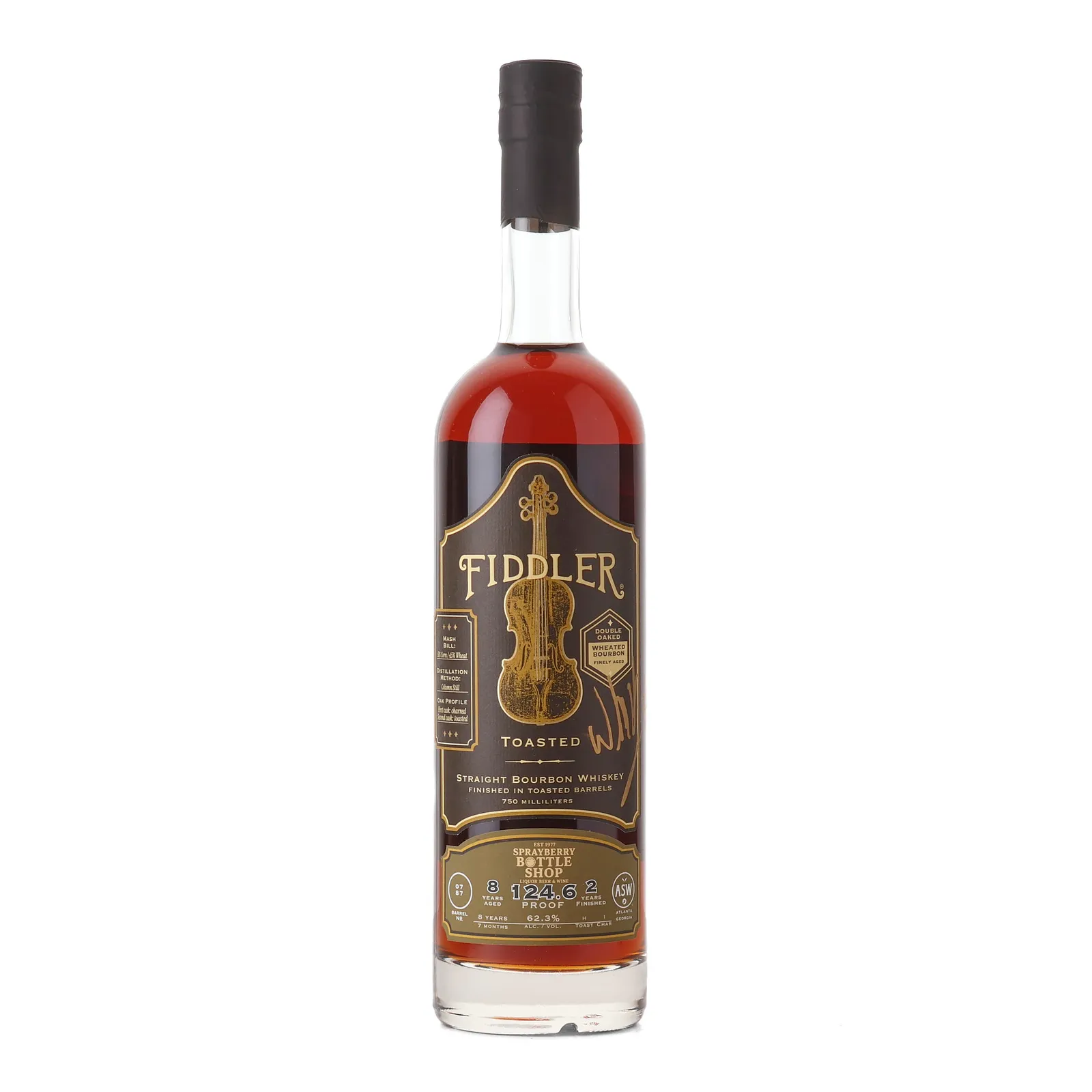 Fiddler Toasted Series 8 Year Old, Toasted Cask, Cask #07-87, Sprayberry Bottle Shop, 62.3% whisky bottle