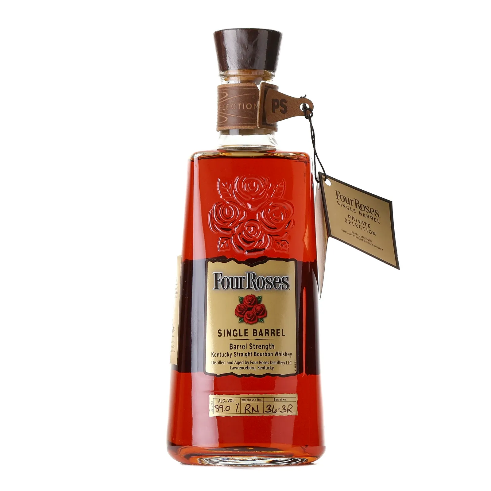 Four Roses Barrel Strength OESV 16 Year Old, New Charred Oak Cask, Cask #36-3R, Batch No. RN 36-3R, 2022, 59% whisky bottle