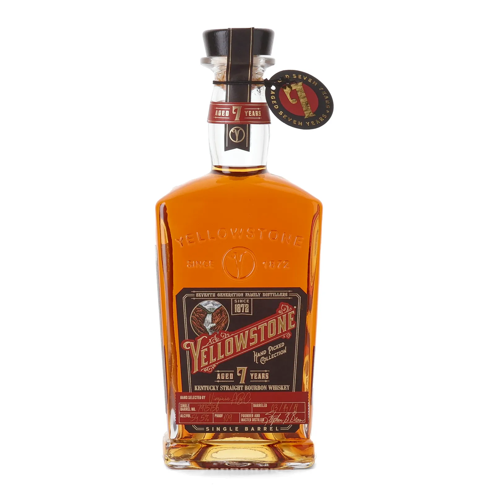 Yellowstone Hand Picked Collection Virginia ABC 7 Year Old, Cask #7975756, 54.5% whisky bottle