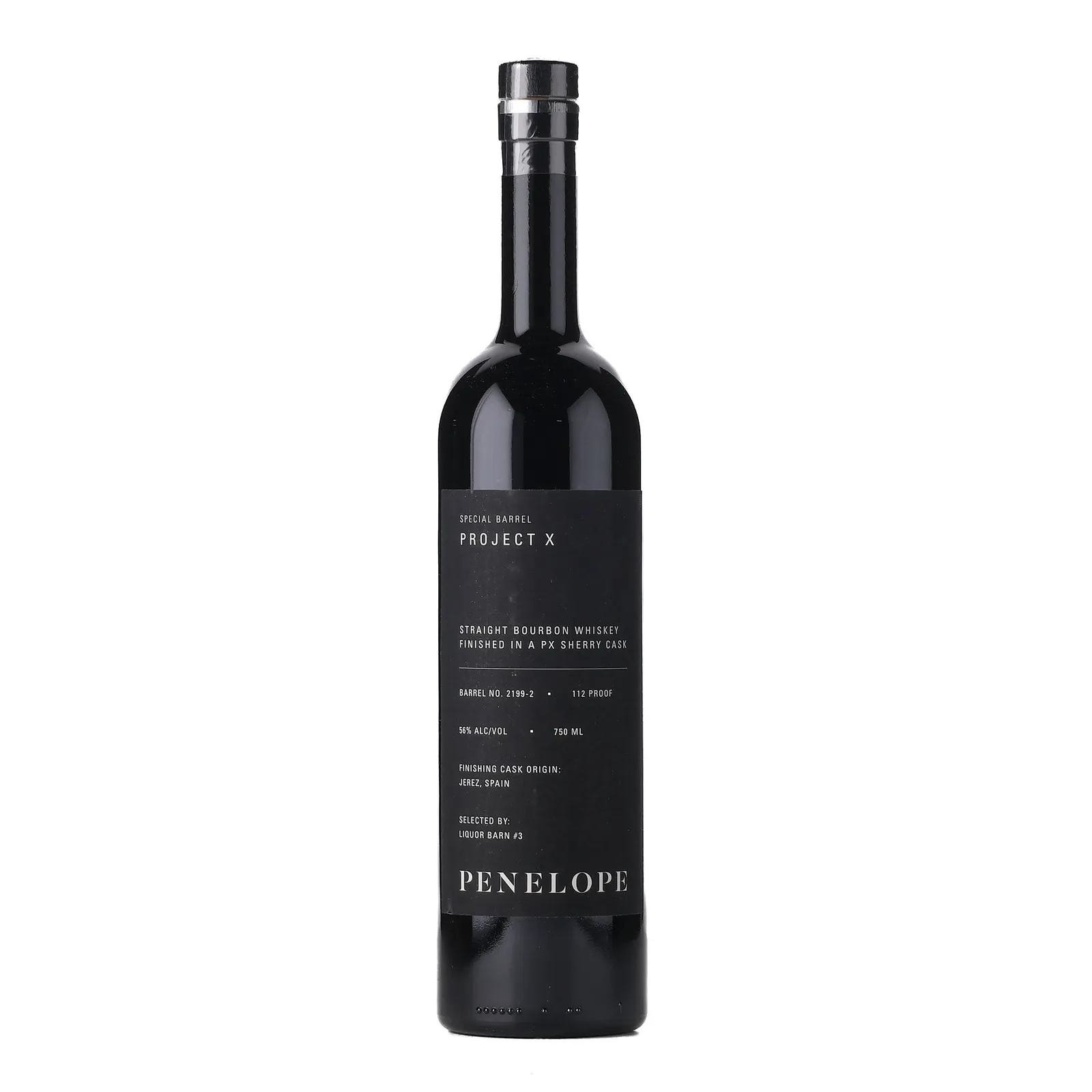 Penelope Project X Liquor Barn Private Barrel Selection, PX Sherry Cask, Cask #2199-2, 56% whisky bottle