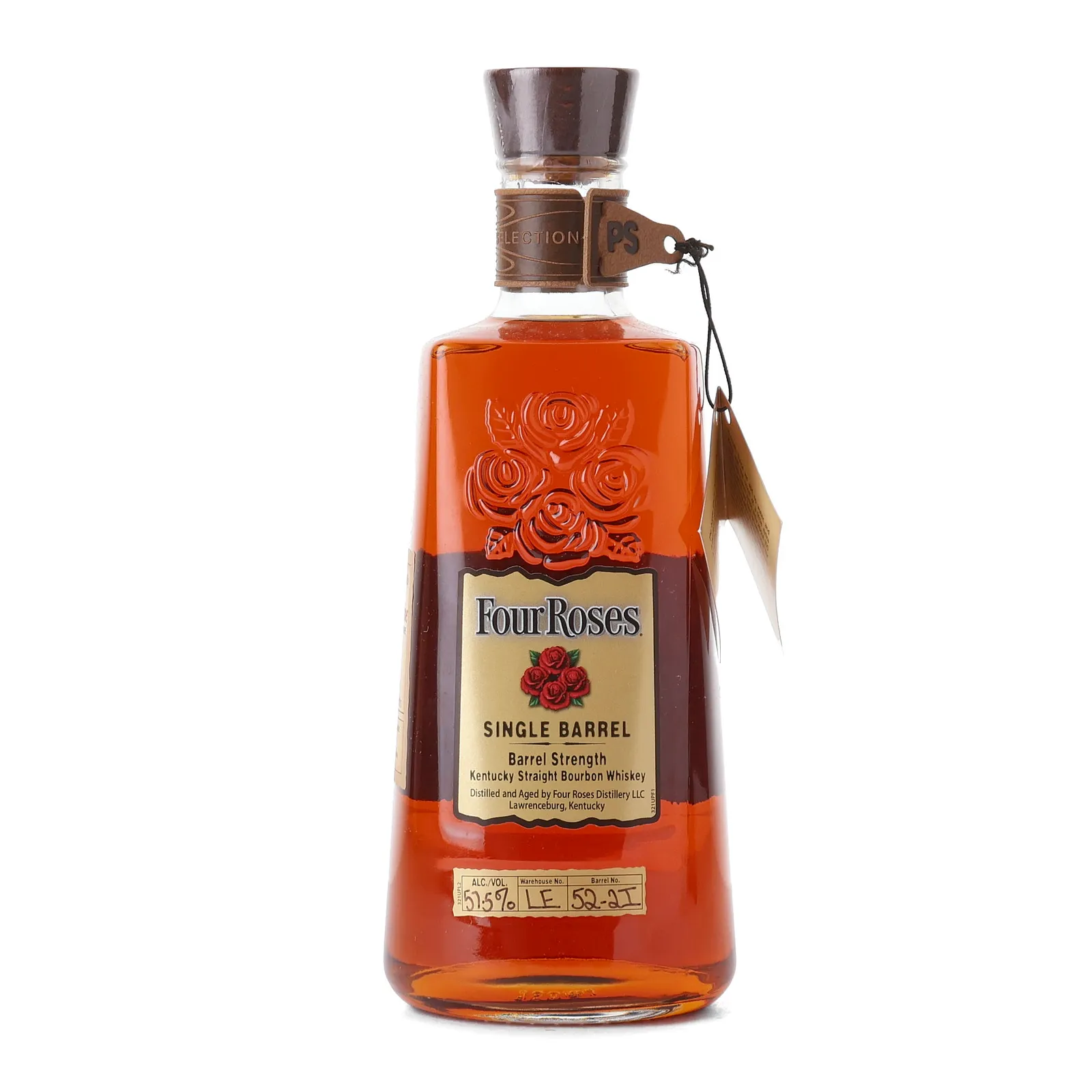 Four Roses Barrel Strength OESK 10 Year Old, New Charred Oak Cask, Cask #52-2I, Batch No. LE 52-2I (Tier 2), 2021, 57.5% whisky bottle