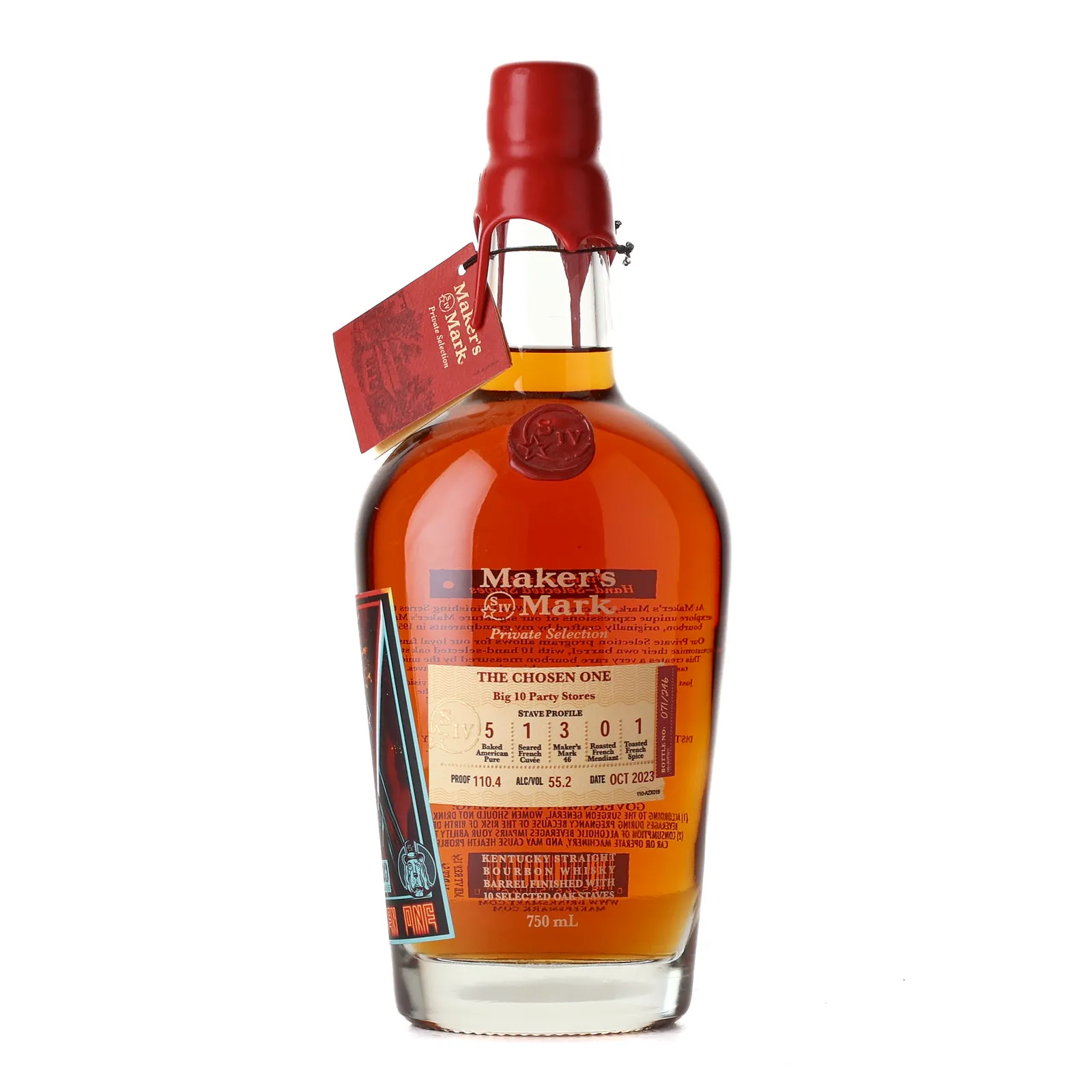 Maker's Mark Private Selection Big 10 Party Stores, Bourbon Cask, 2023, 55.2% whisky bottle